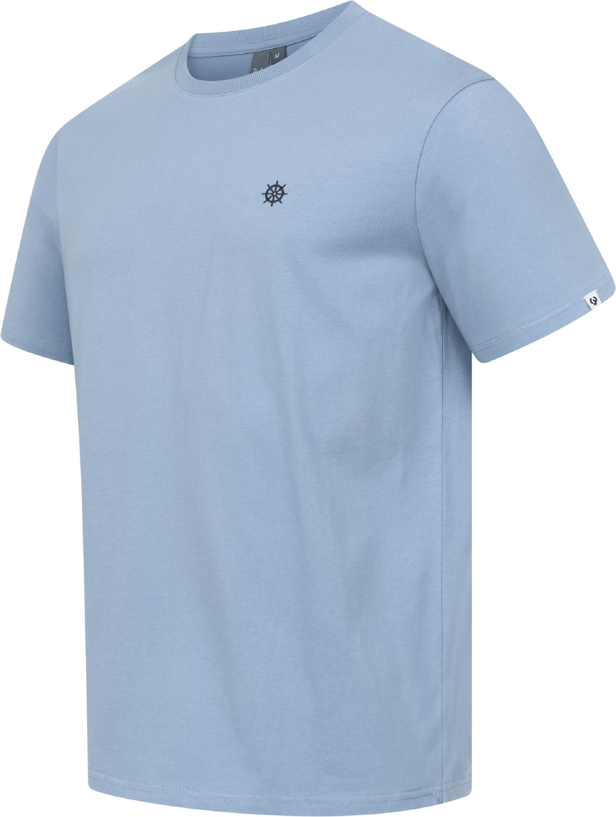Boxy T-Shirt mit Kapitän-Stickerei "Samms H Gots YOUMODO" Dusty Blue