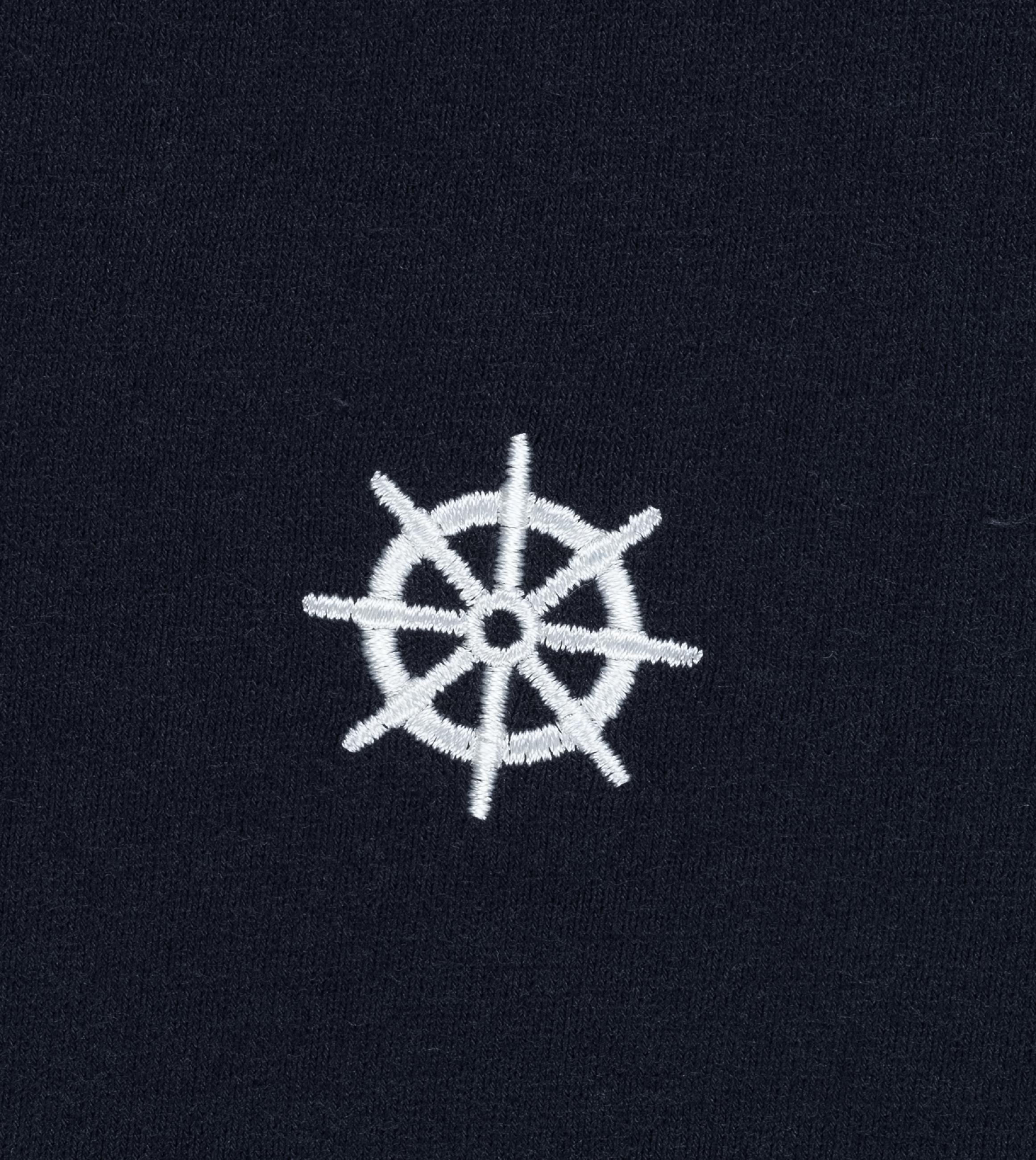 Boxy T-Shirt mit Kapitän-Stickerei "Samms H Gots YOUMODO" Navy