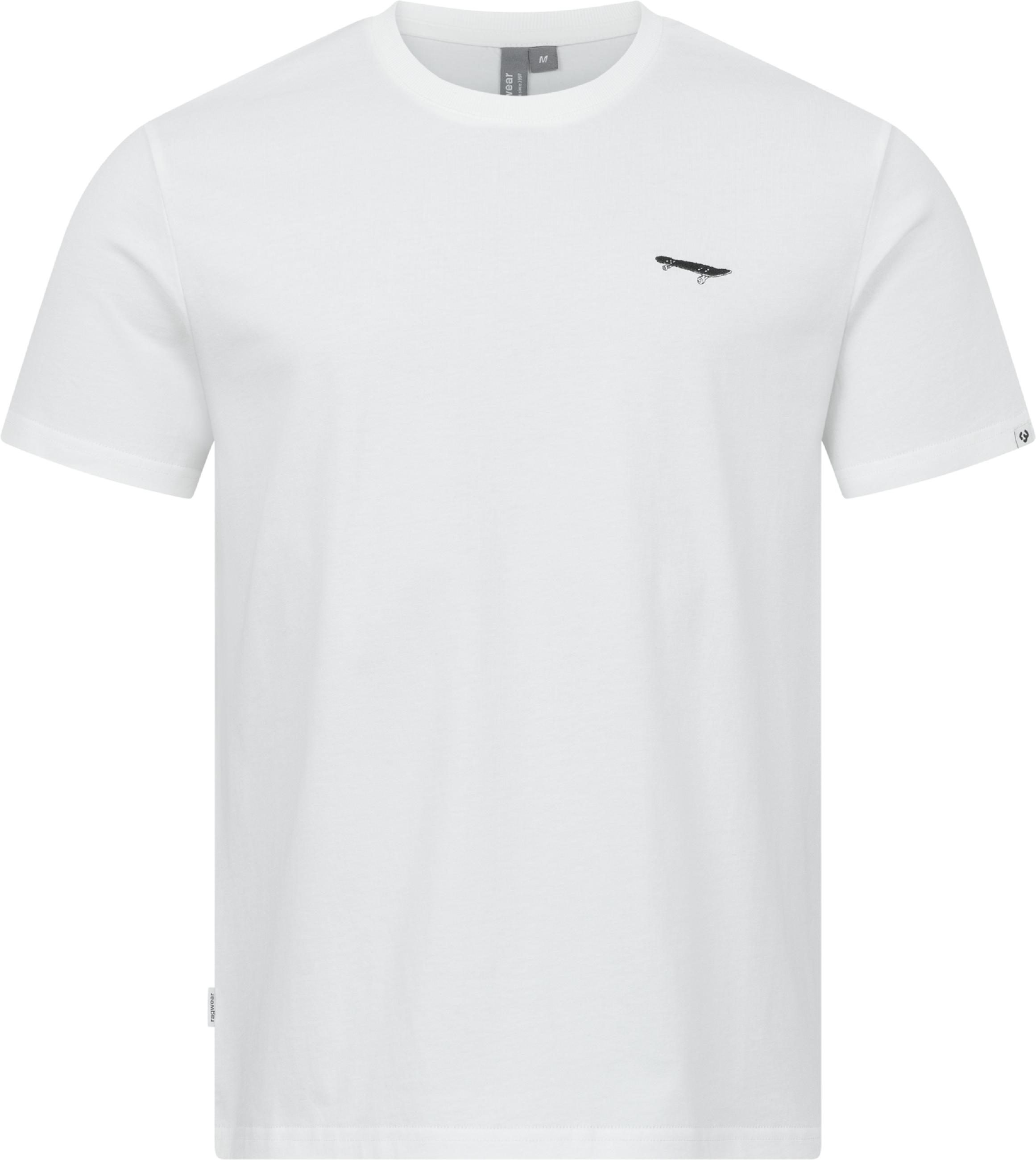 Boxy T-Shirt mit Skateboard-Stickerei "Samms I Gots YOUMODO" White