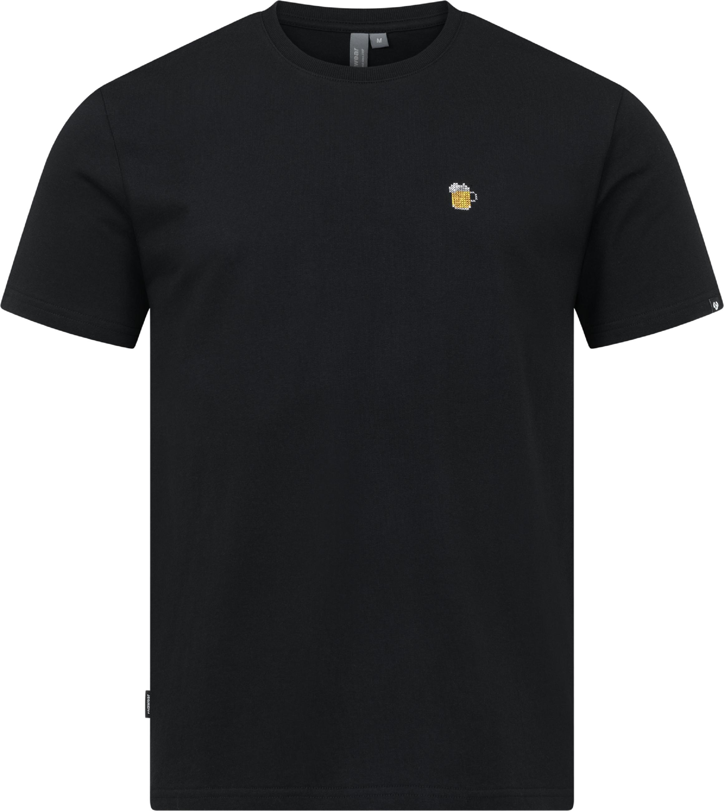 Boxy T-Shirt mit Krug-Stickerei "Samms J Gots YOUMODO" Black