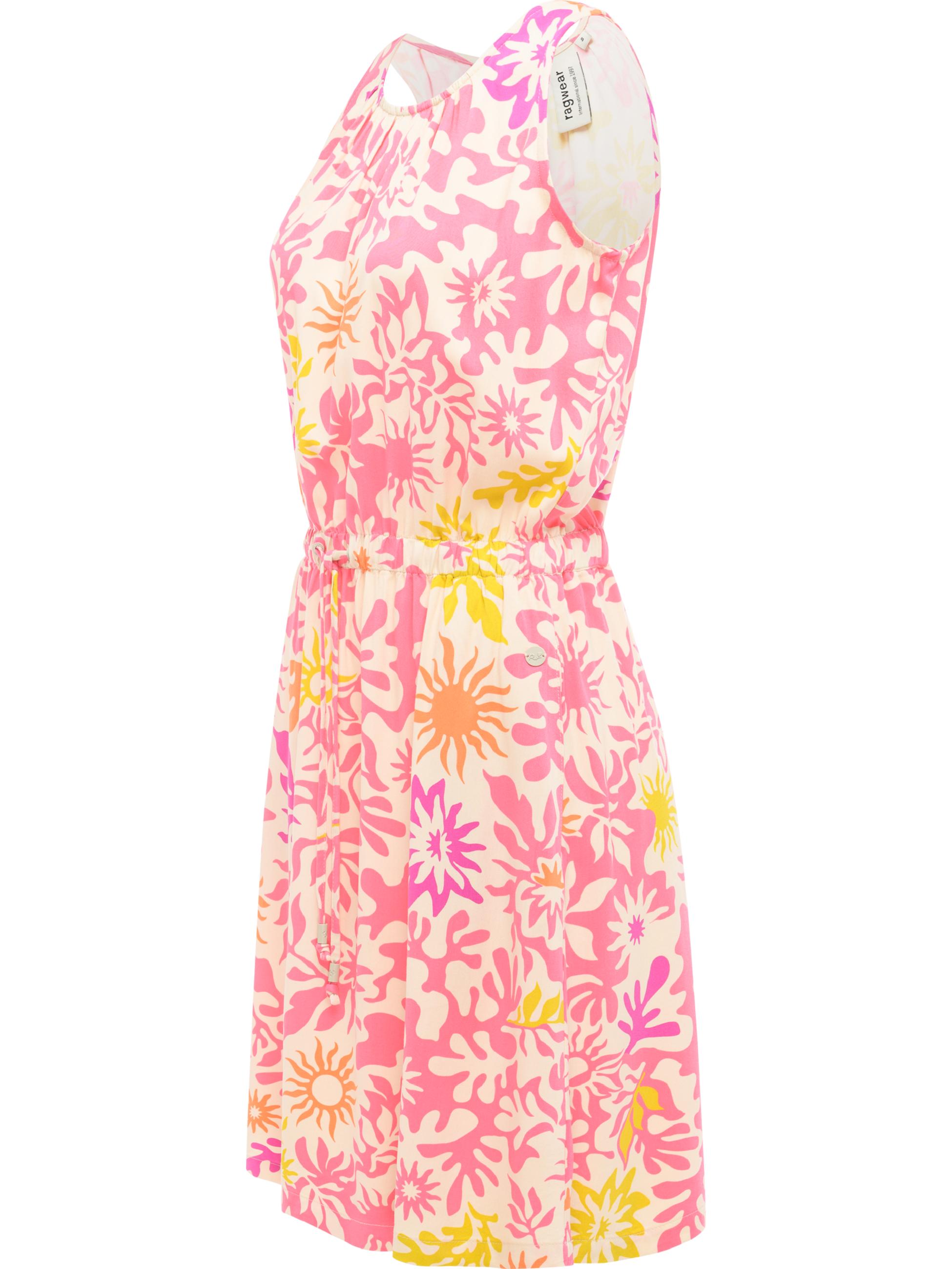 kurzes Sommerkleid mit Schnürung "Sanai Print" Pink Combo