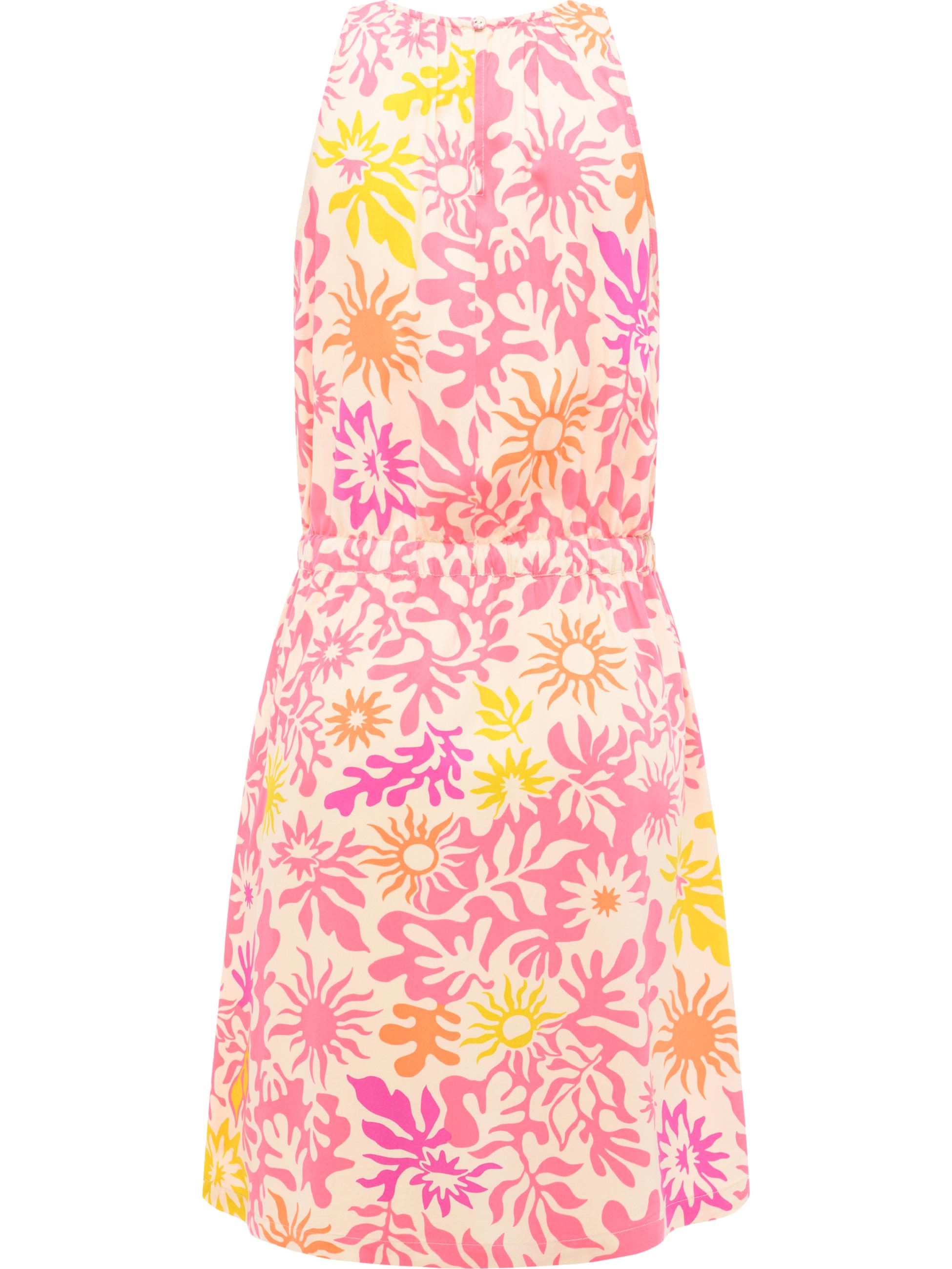 kurzes Sommerkleid mit Schnürung "Sanai Print" Pink Combo