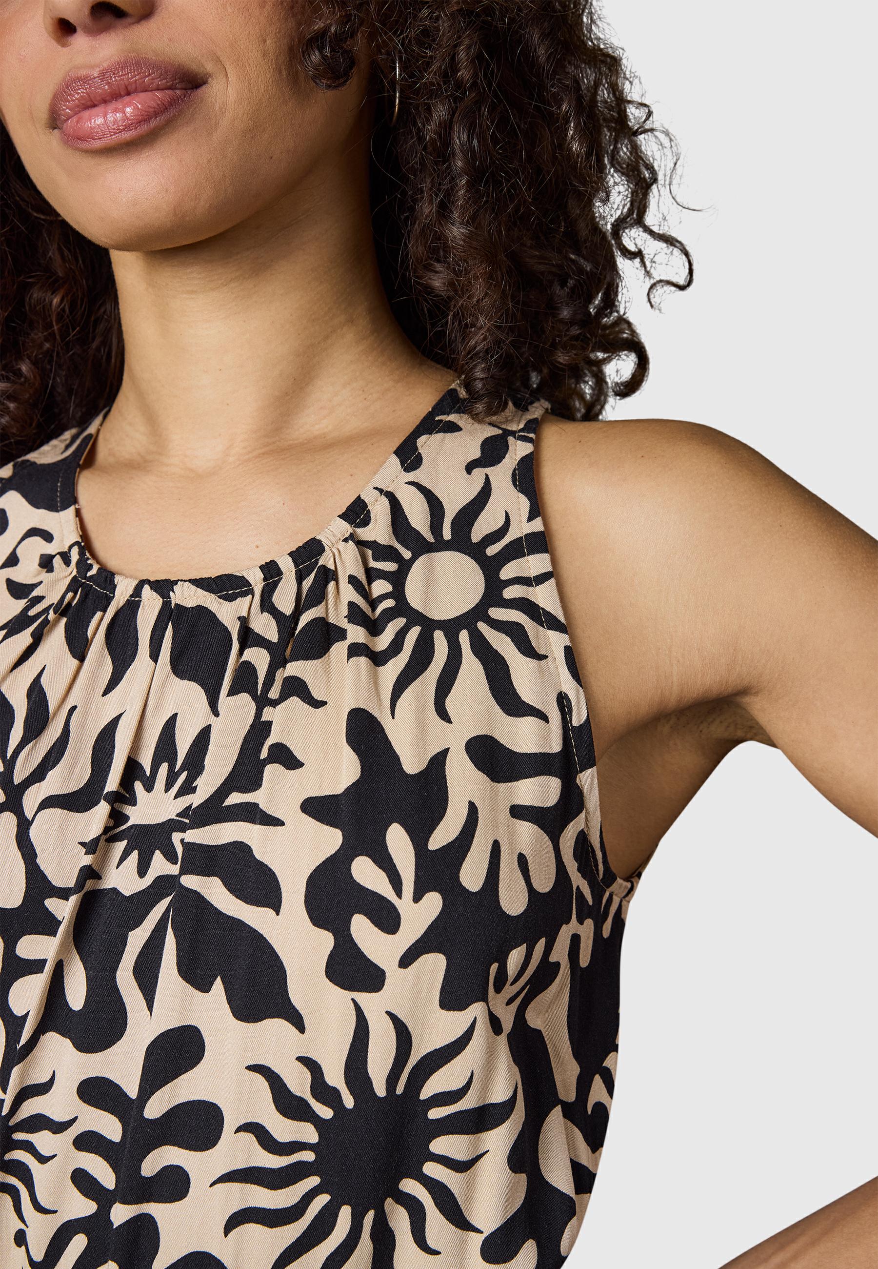 kurzes Sommerkleid mit Schnürung "Sanai Print" Sand