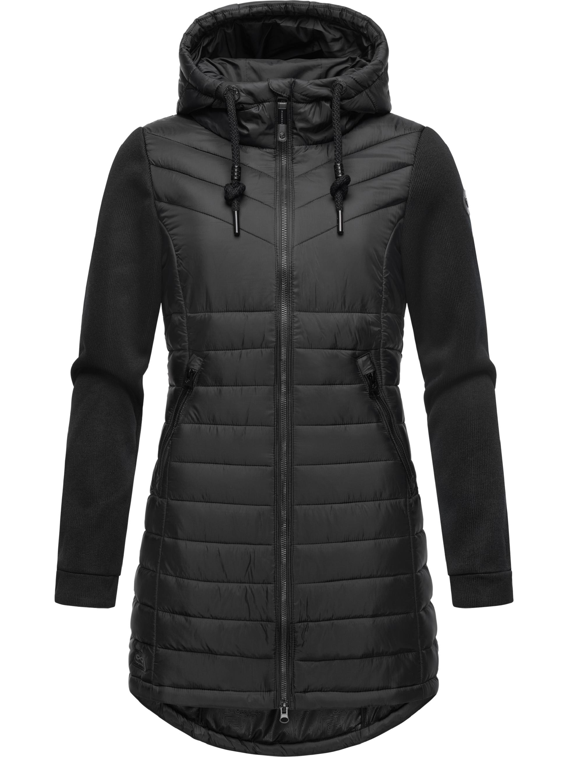 Lange Übergangsjacke mit Kapuze "Sandrra Long" Black