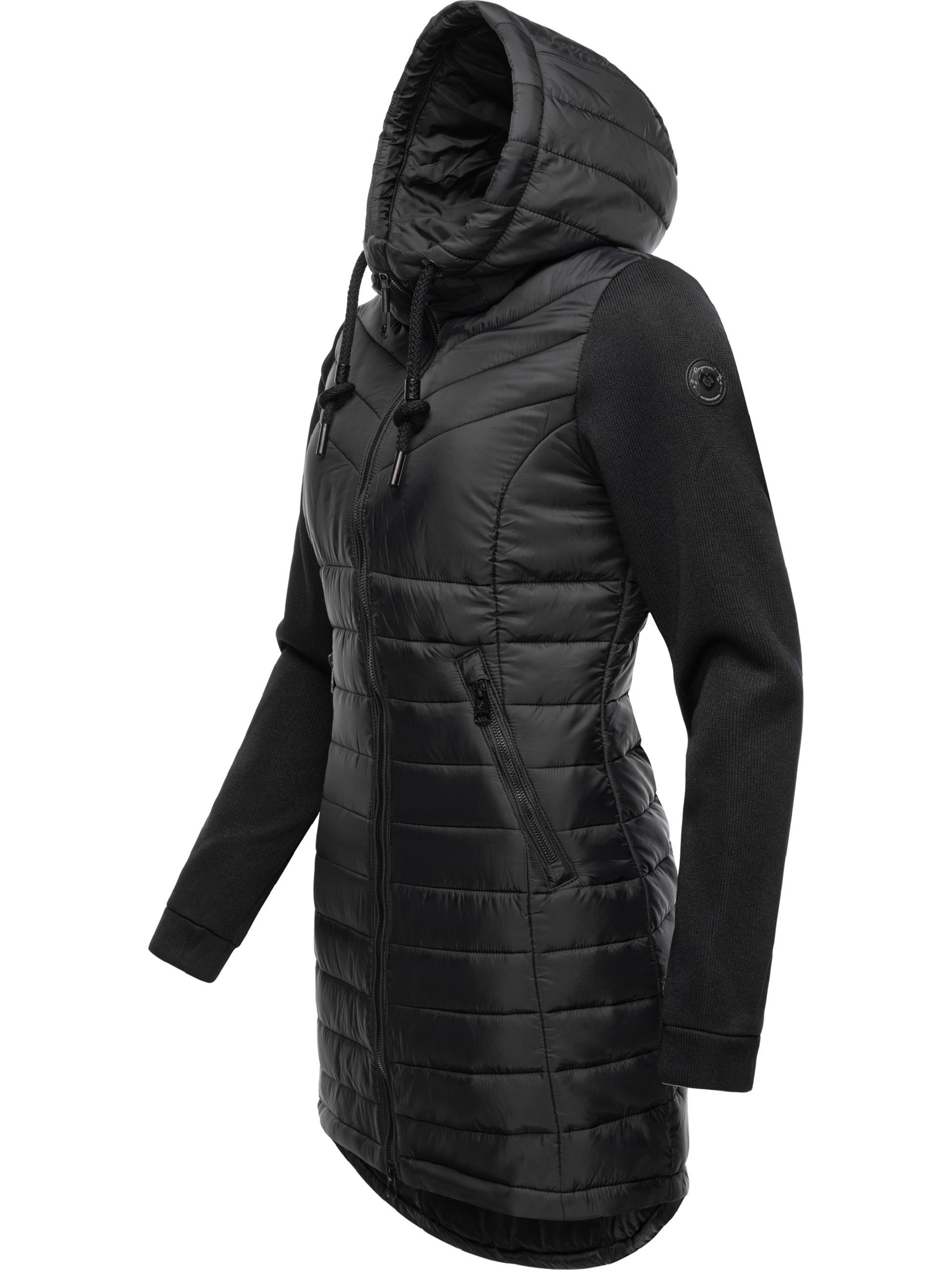 Lange Übergangsjacke mit Kapuze "Sandrra Long" Black