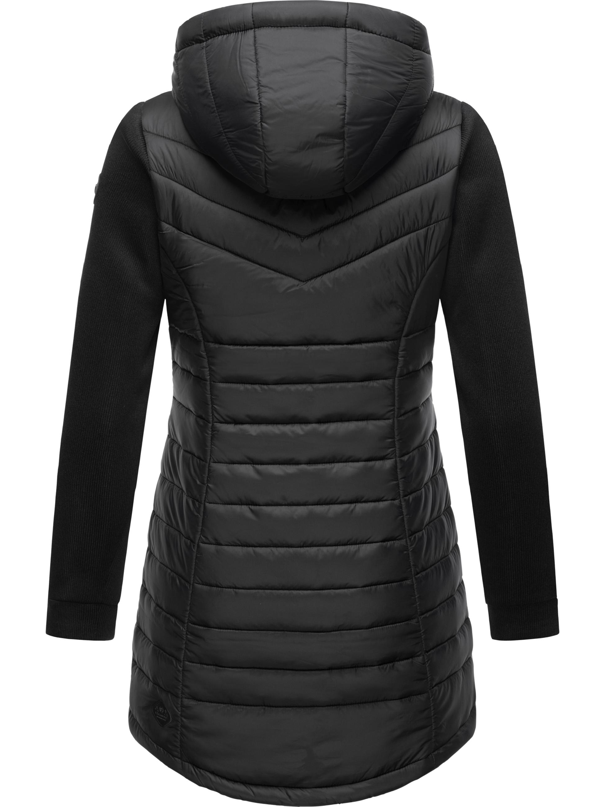 Lange Übergangsjacke mit Kapuze "Sandrra Long" Black