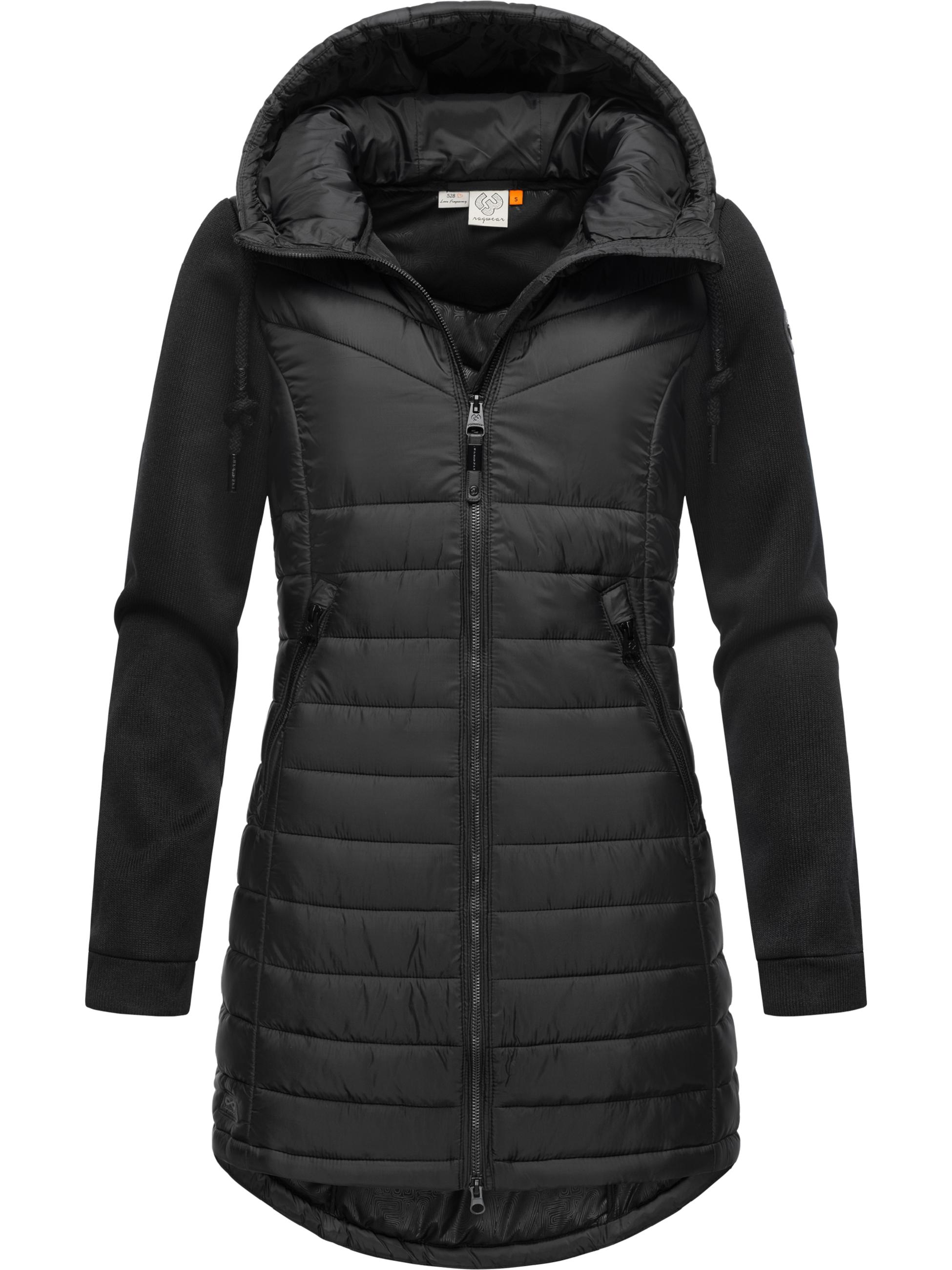 Lange Übergangsjacke mit Kapuze "Sandrra Long" Black