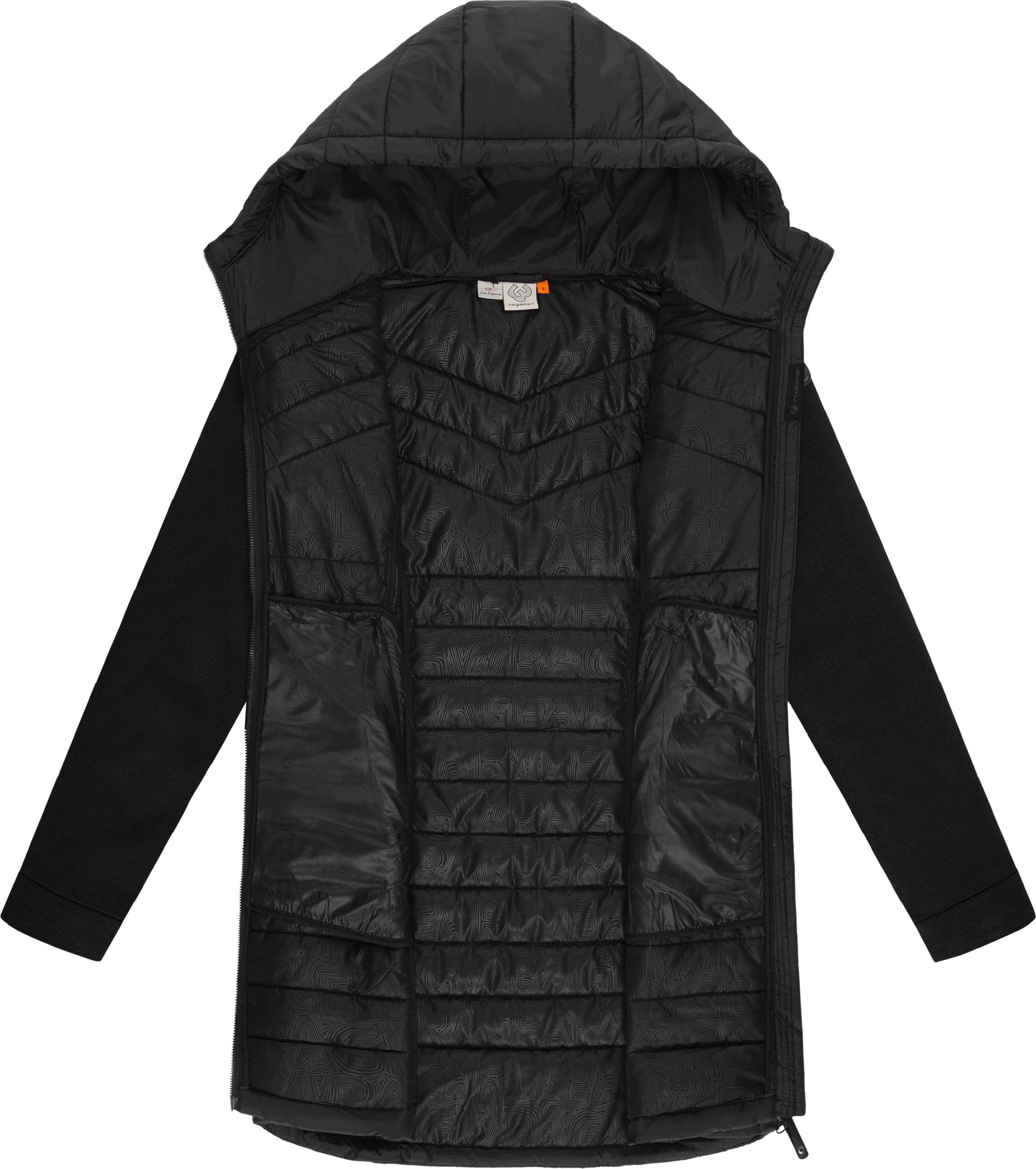 Lange Übergangsjacke mit Kapuze "Sandrra Long" Black