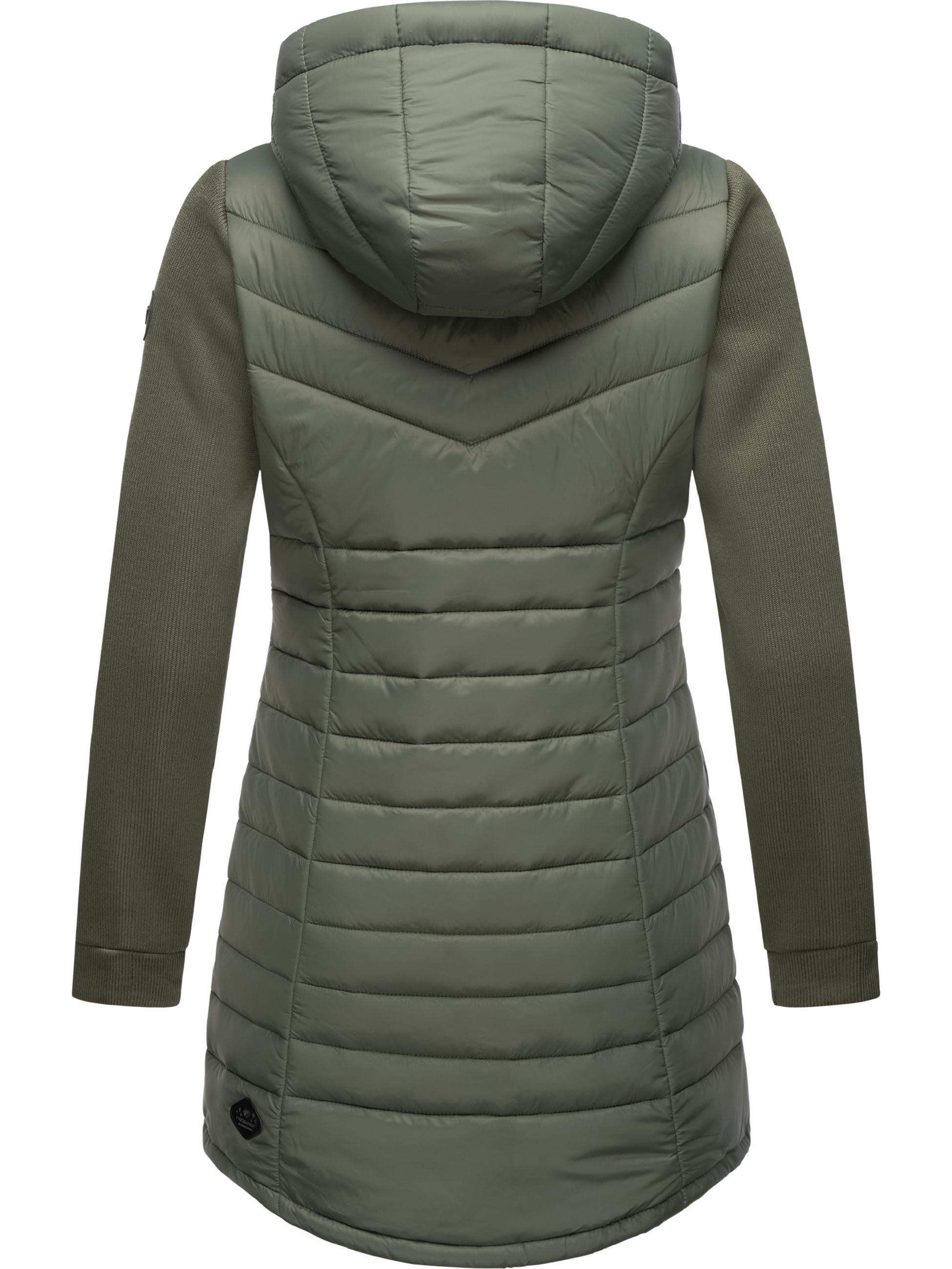 Lange Übergangsjacke mit Kapuze "Sandrra Long" Olive