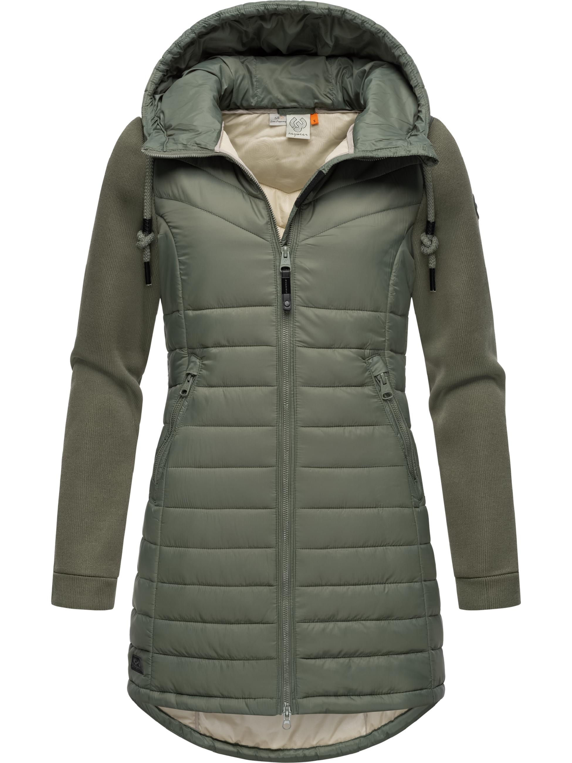 Lange Übergangsjacke mit Kapuze "Sandrra Long" Olive