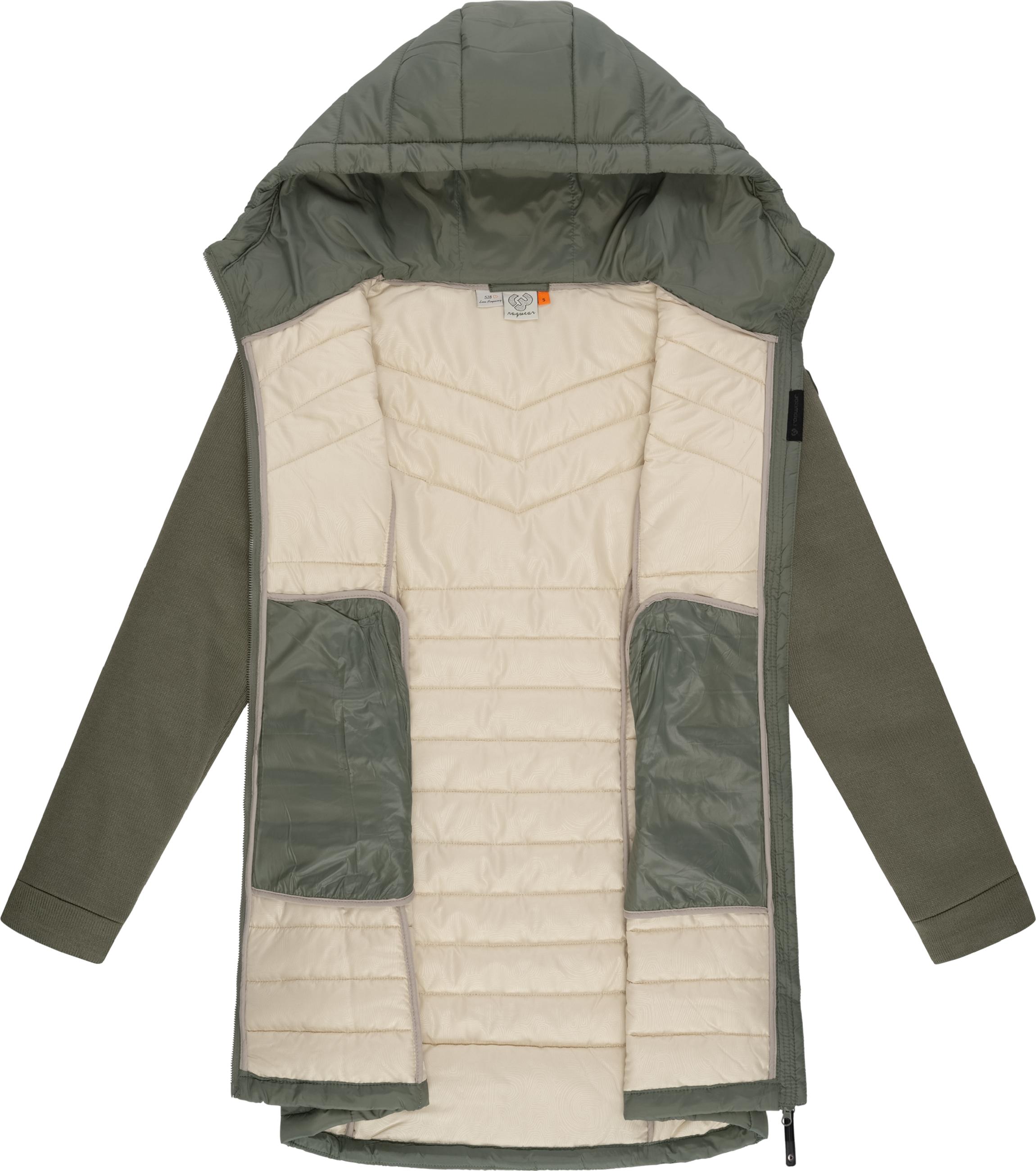 Lange Übergangsjacke mit Kapuze "Sandrra Long" Olive