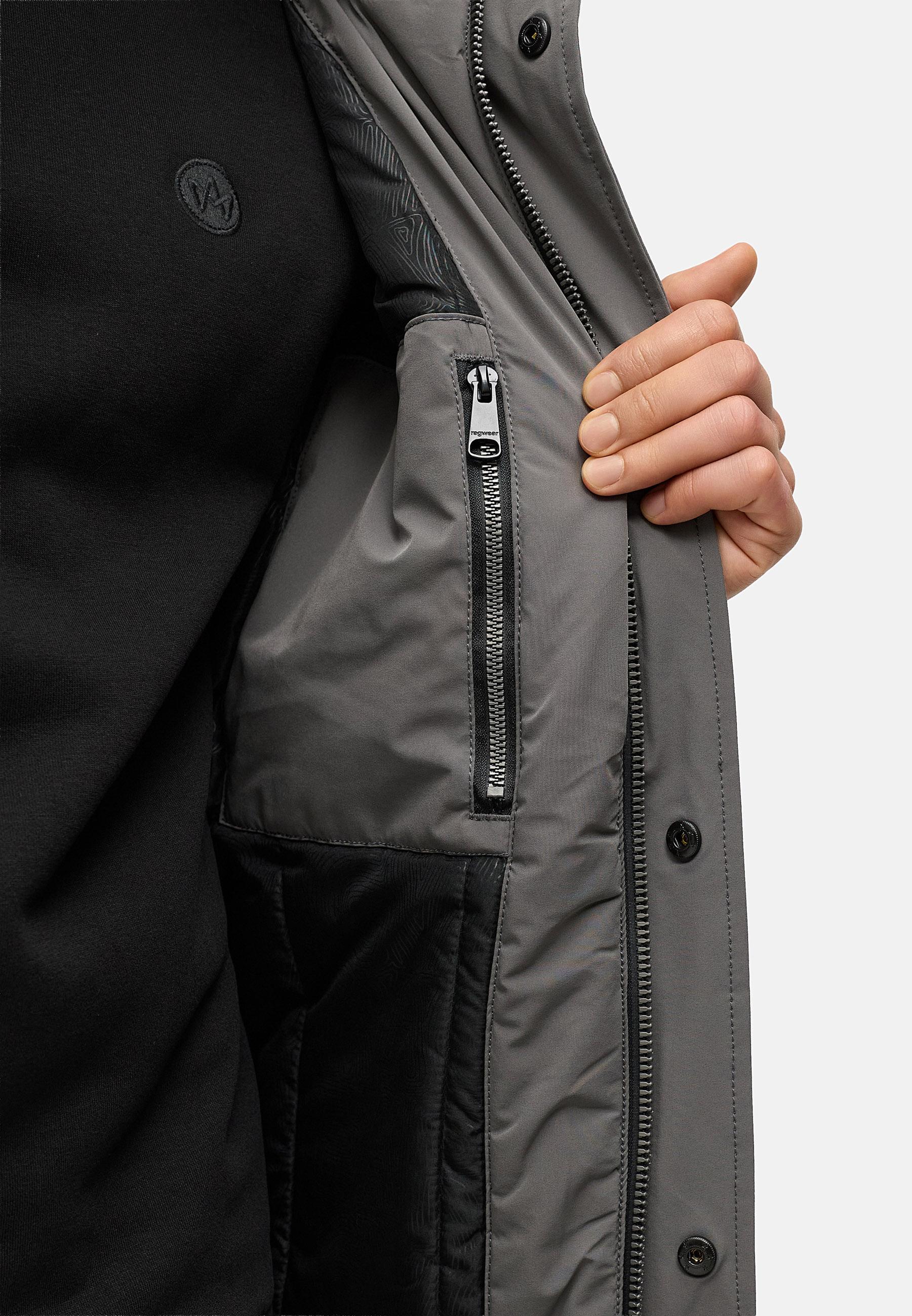 Winterjacke mit Kapuze "Saqon YOUMODO" Stone Grey