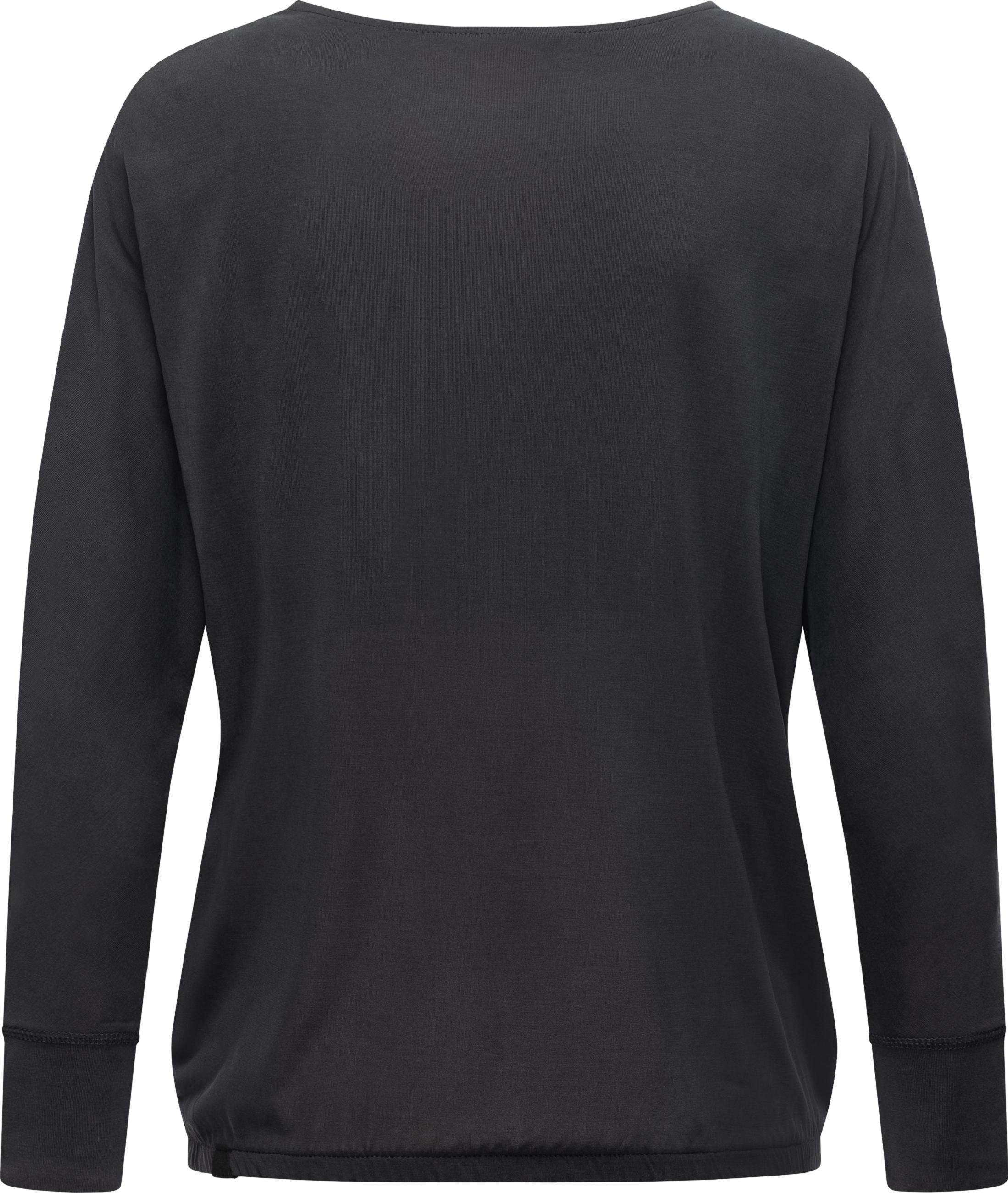 Leichtes Lamgarm-Shirt mit Knöpfen "Sedda" Black