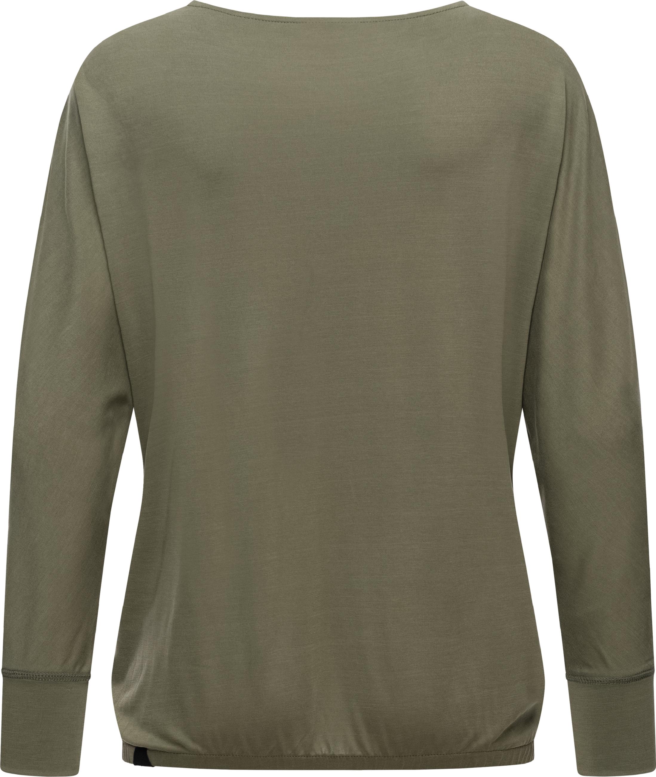 Leichtes Lamgarm-Shirt mit Knöpfen "Sedda" Olive