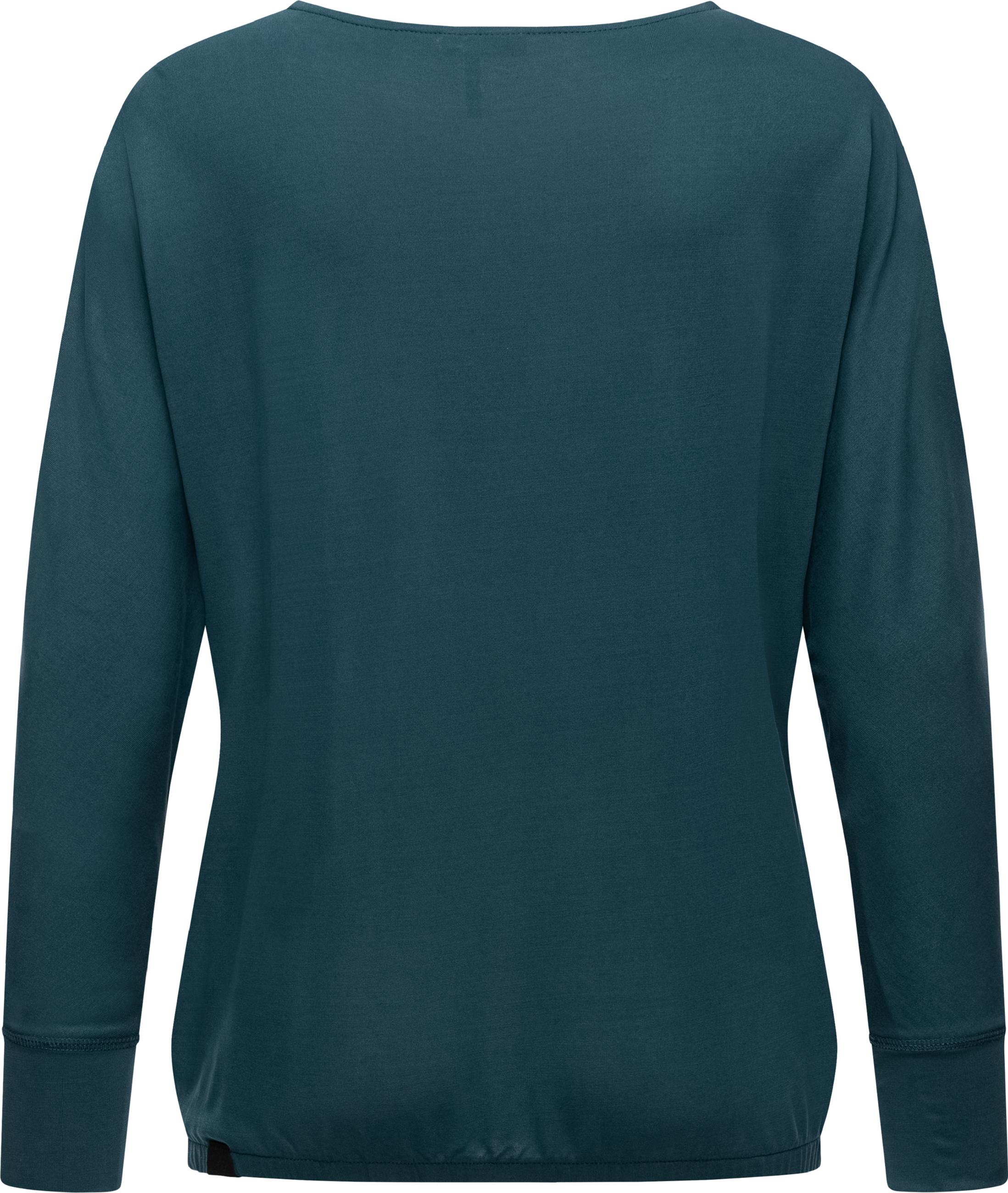 Leichtes Lamgarm-Shirt mit Knöpfen "Sedda" Petrol