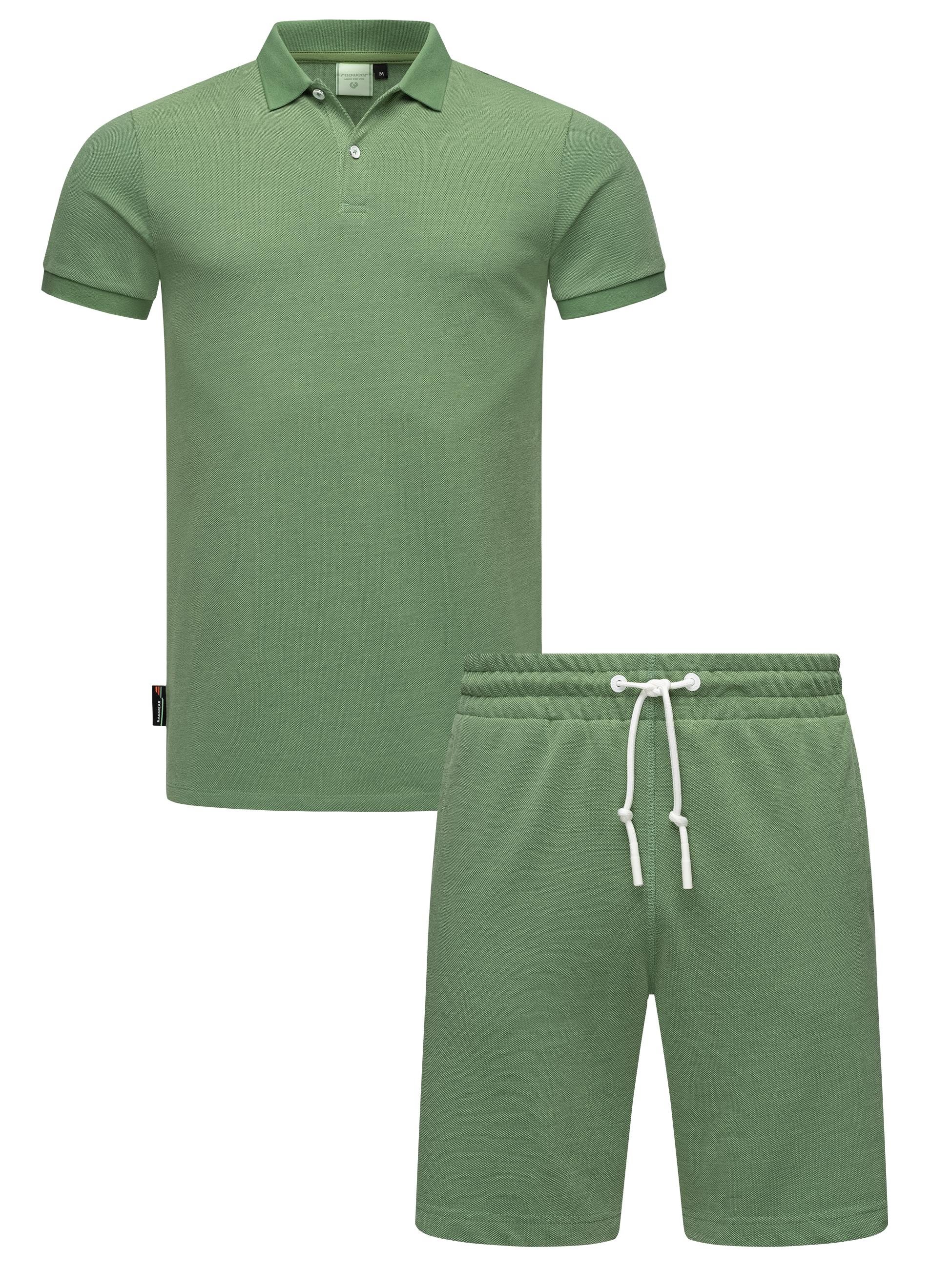 Freizeitanzug aus Hemd und Short "Set Porpi" Dusty Green