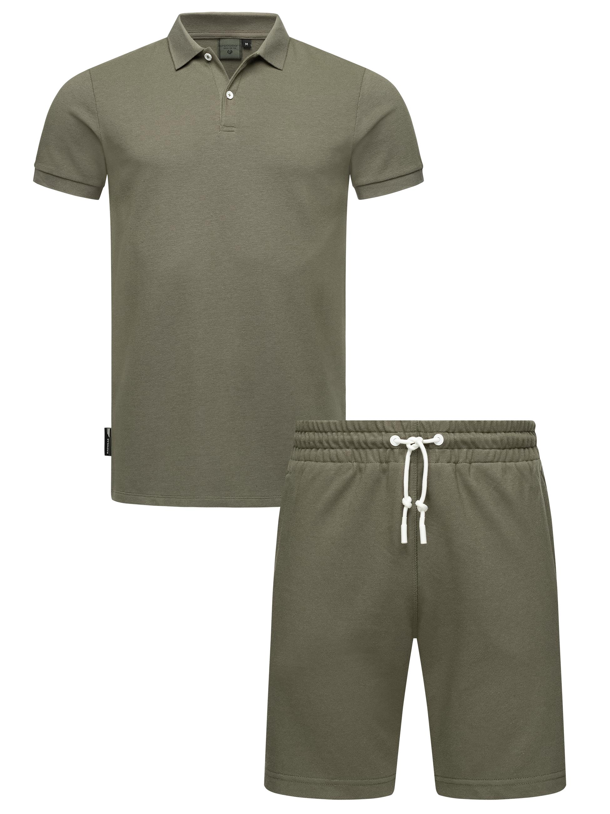 Freizeitanzug aus Hemd und Short "Set Porpi" Dusty Olive