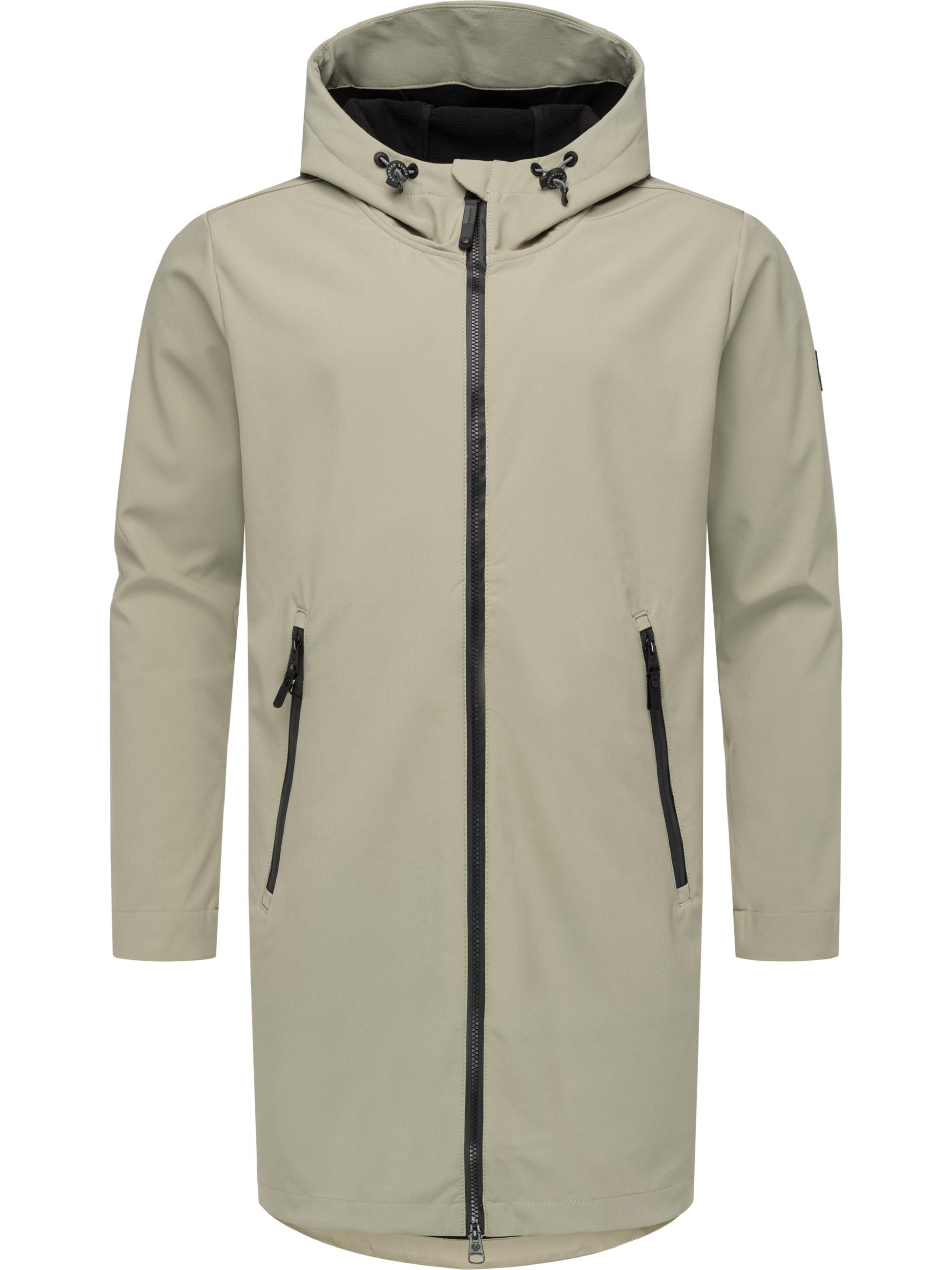 Lange wasserdichte Softshelljacke Softshellmantel mit Kapuze "Shellwie Long" Dusty Olive