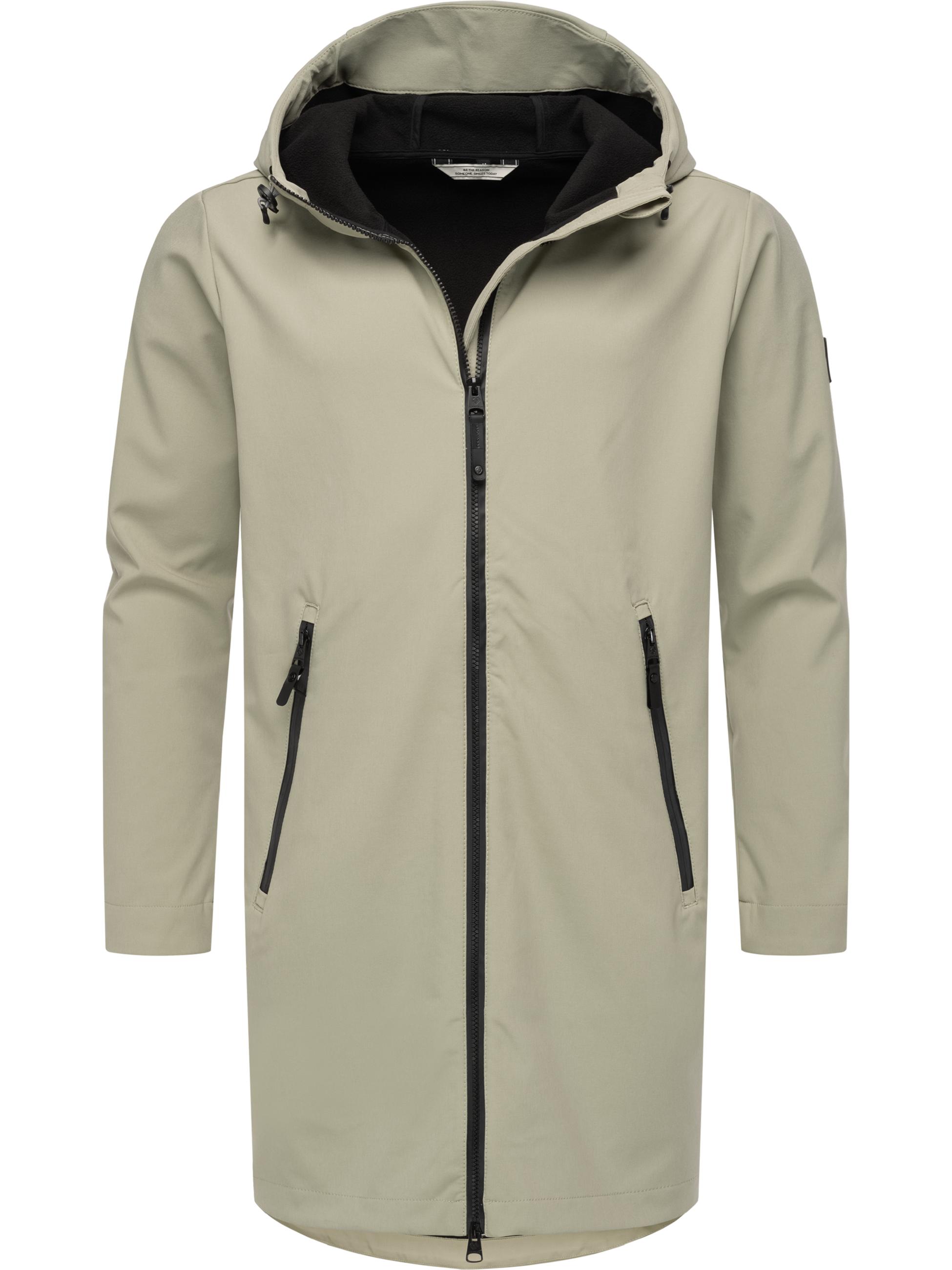 Lange wasserdichte Softshelljacke Softshellmantel mit Kapuze "Shellwie Long" Dusty Olive