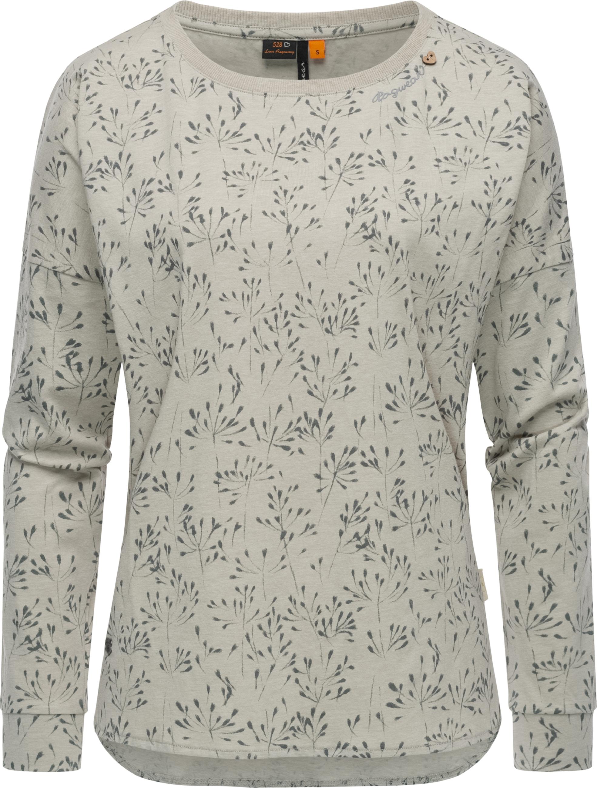 Longsleeve mit abgerundetem Saum "Shimona Long Flowery" Bone