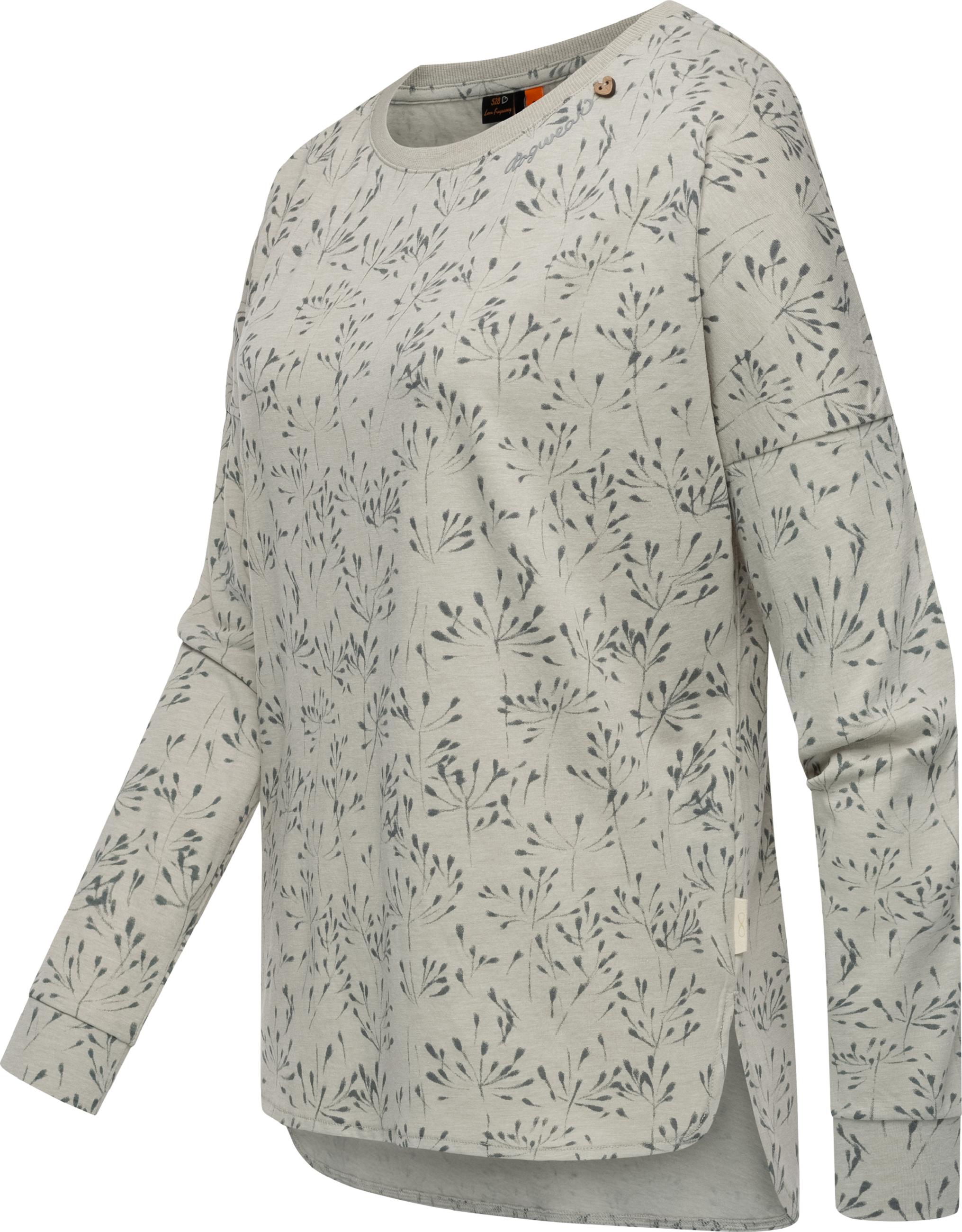 Longsleeve mit abgerundetem Saum "Shimona Long Flowery" Bone