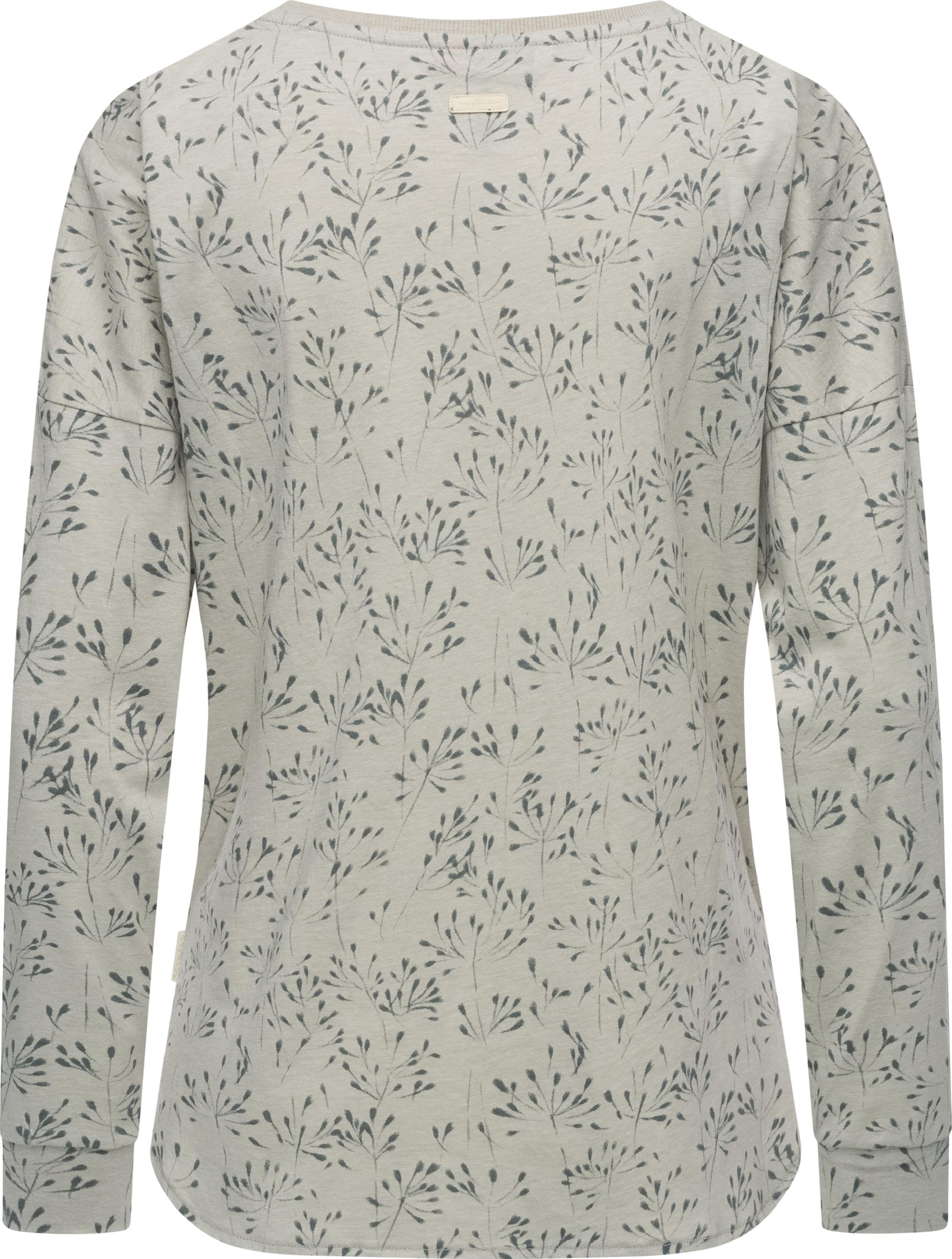 Longsleeve mit abgerundetem Saum "Shimona Long Flowery" Bone