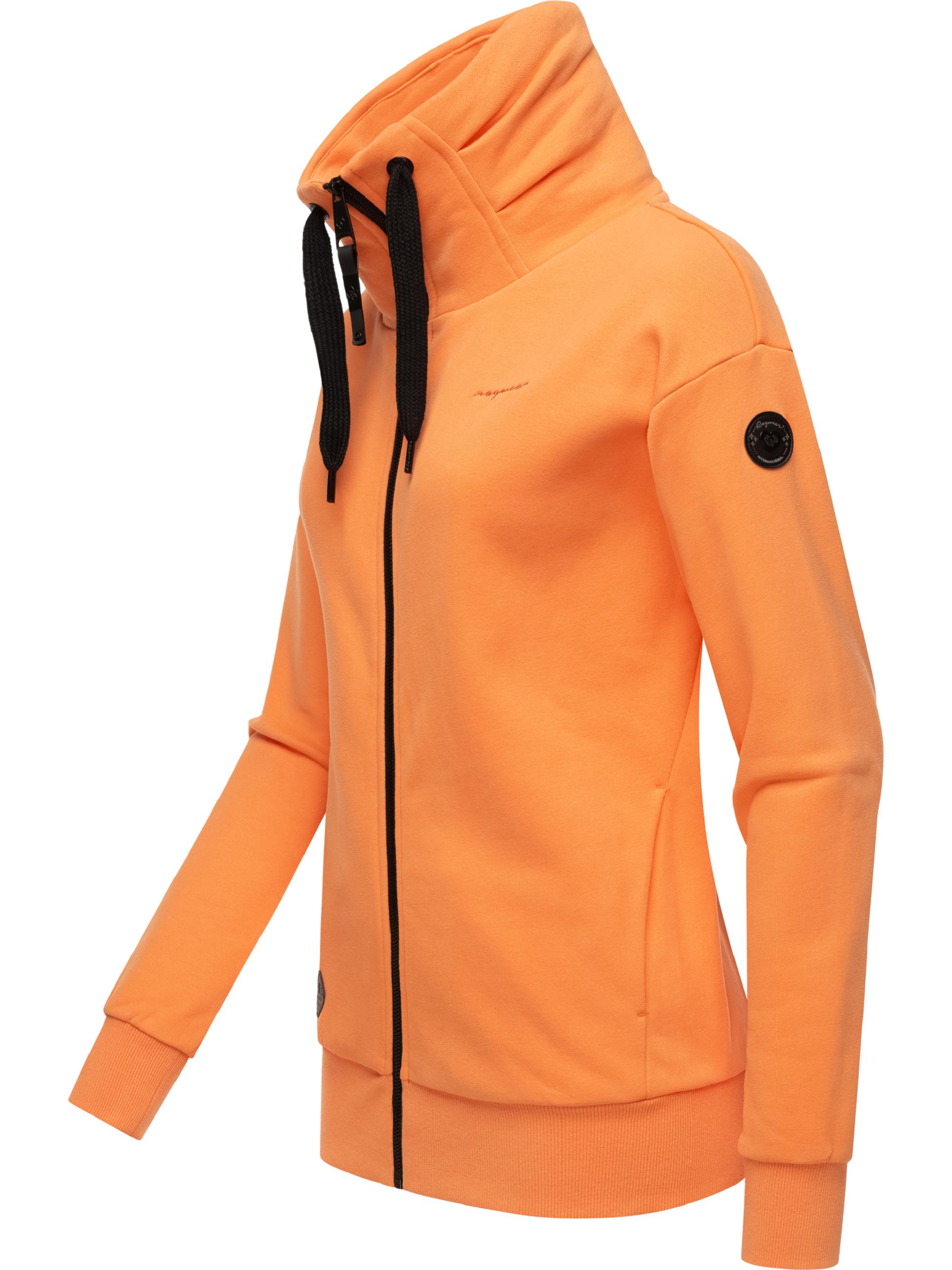 Sweatjacke mit hohem Kragen "Shocky" Papaya