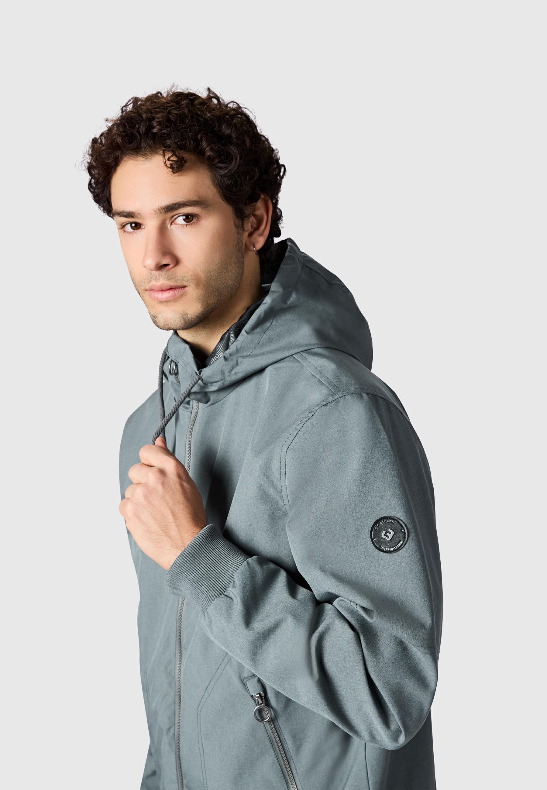 wasserdichte Übergangsjacke mit Kapuze "Stuartt Summer YOUMODO" Grey
