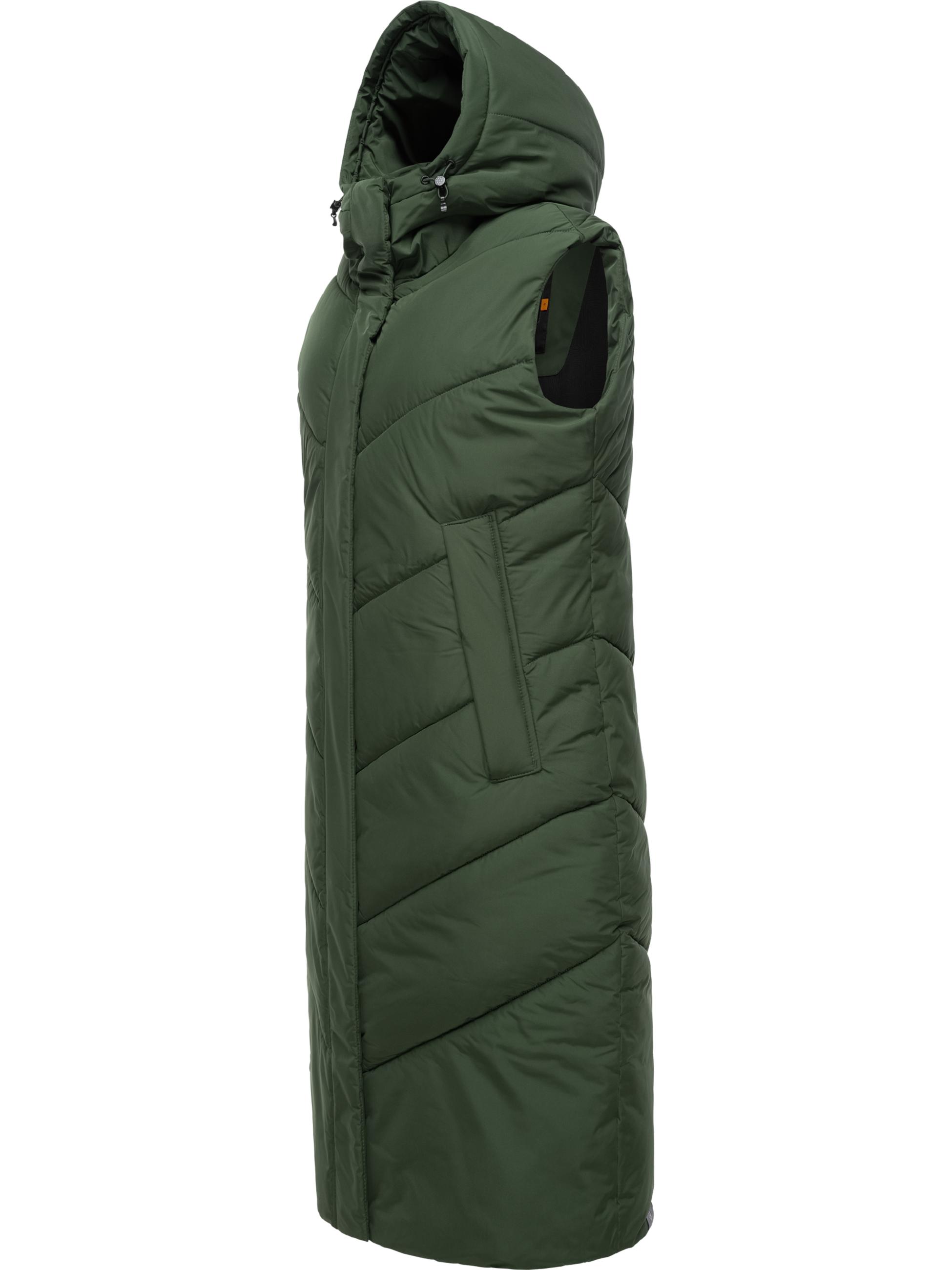 Warme Steppweste mit Kapuze "Suminka Vest" Dark Olive