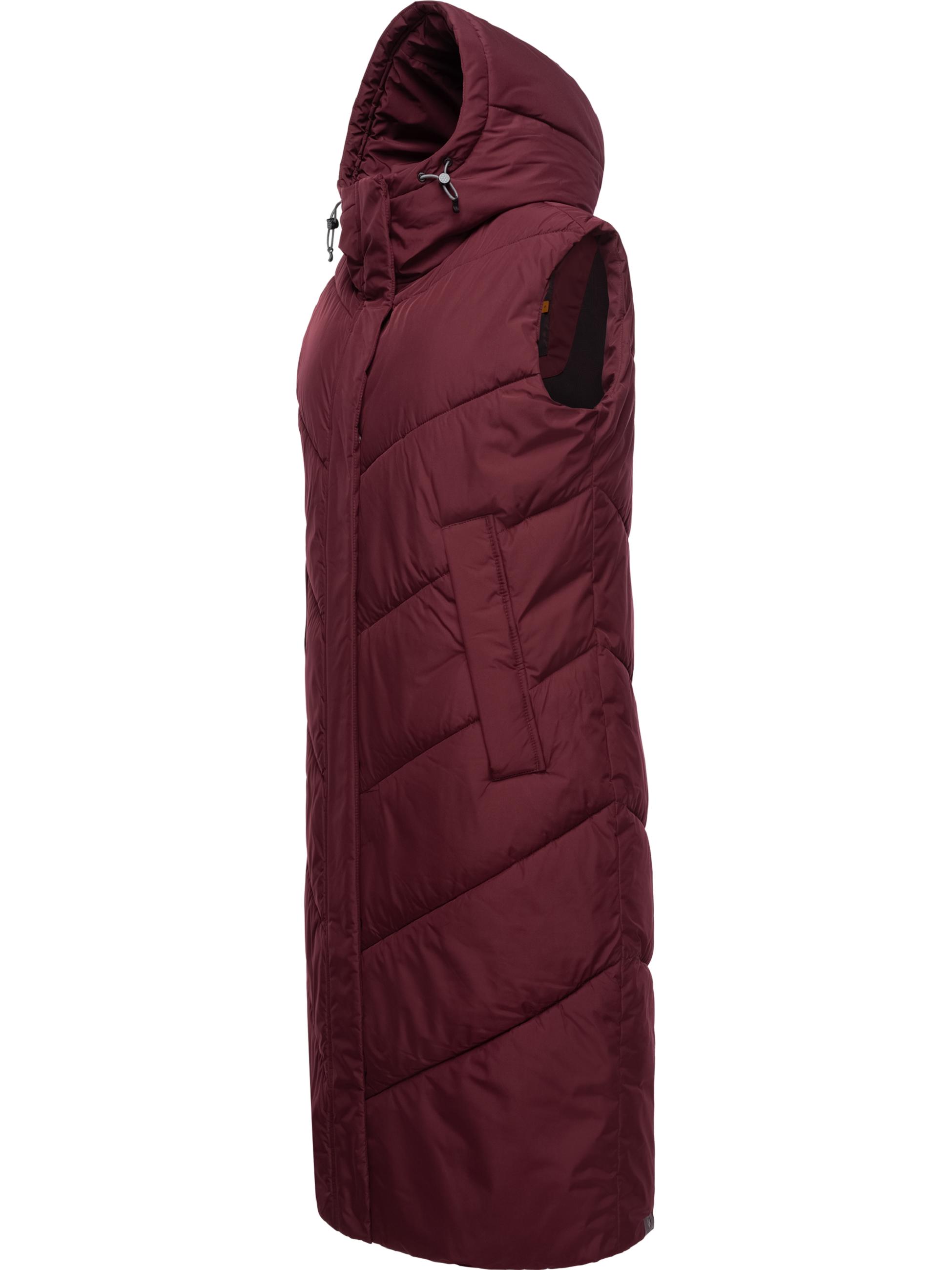 Warme Steppweste mit Kapuze "Suminka Vest" Wine Red