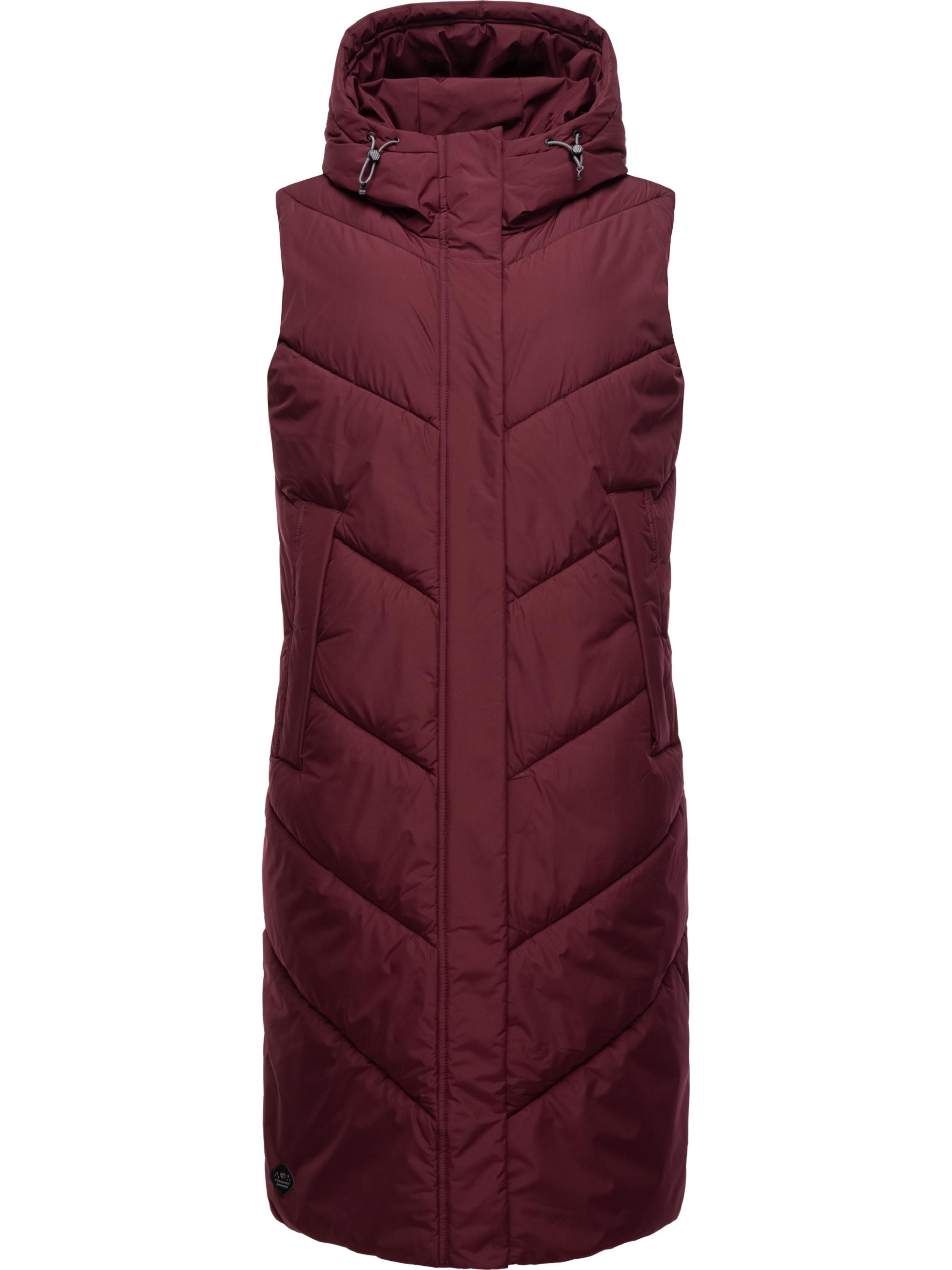 Warme Steppweste mit Kapuze "Suminka Vest" Wine Red