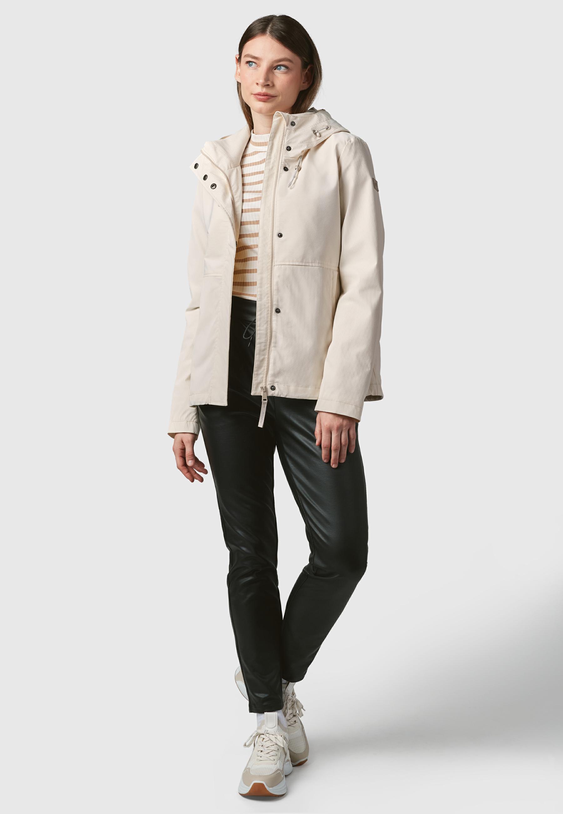 Wasserdichte Übergangsjacke mit Rillenstruktur "Sunniva B" Ivory