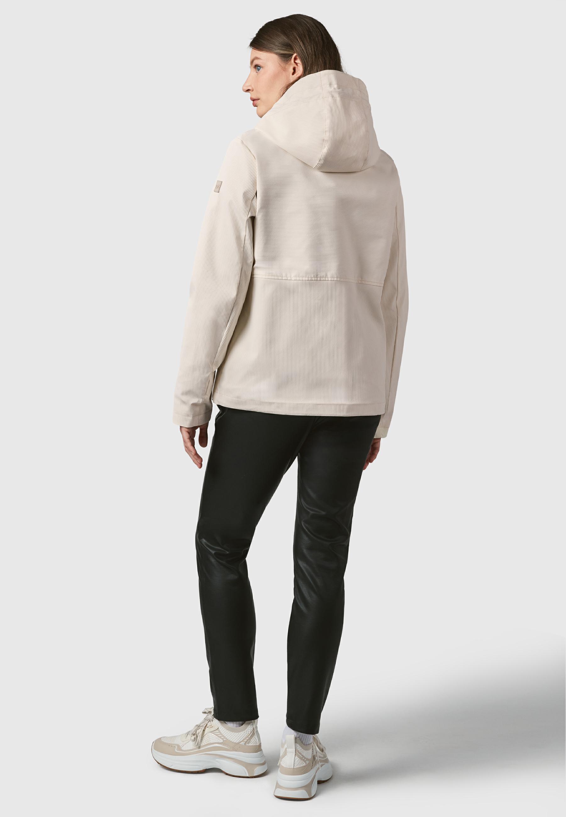 Wasserdichte Übergangsjacke mit Rillenstruktur "Sunniva B" Ivory