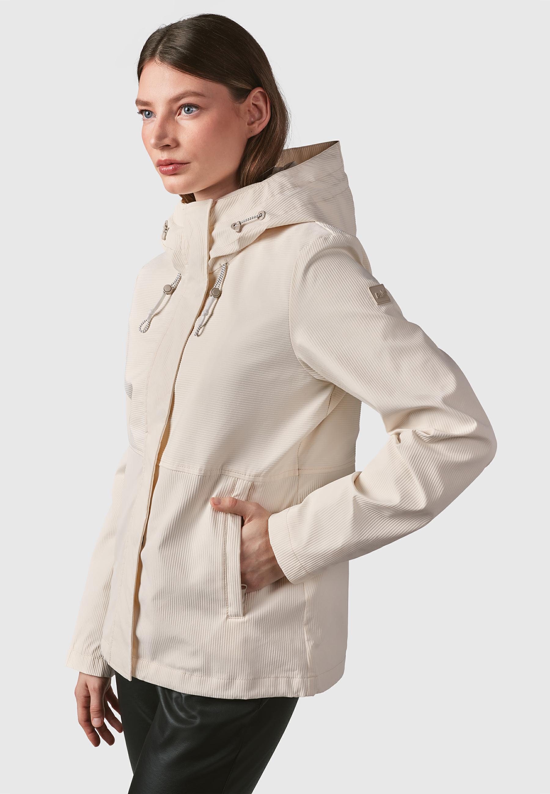 Wasserdichte Übergangsjacke mit Rillenstruktur "Sunniva B" Ivory