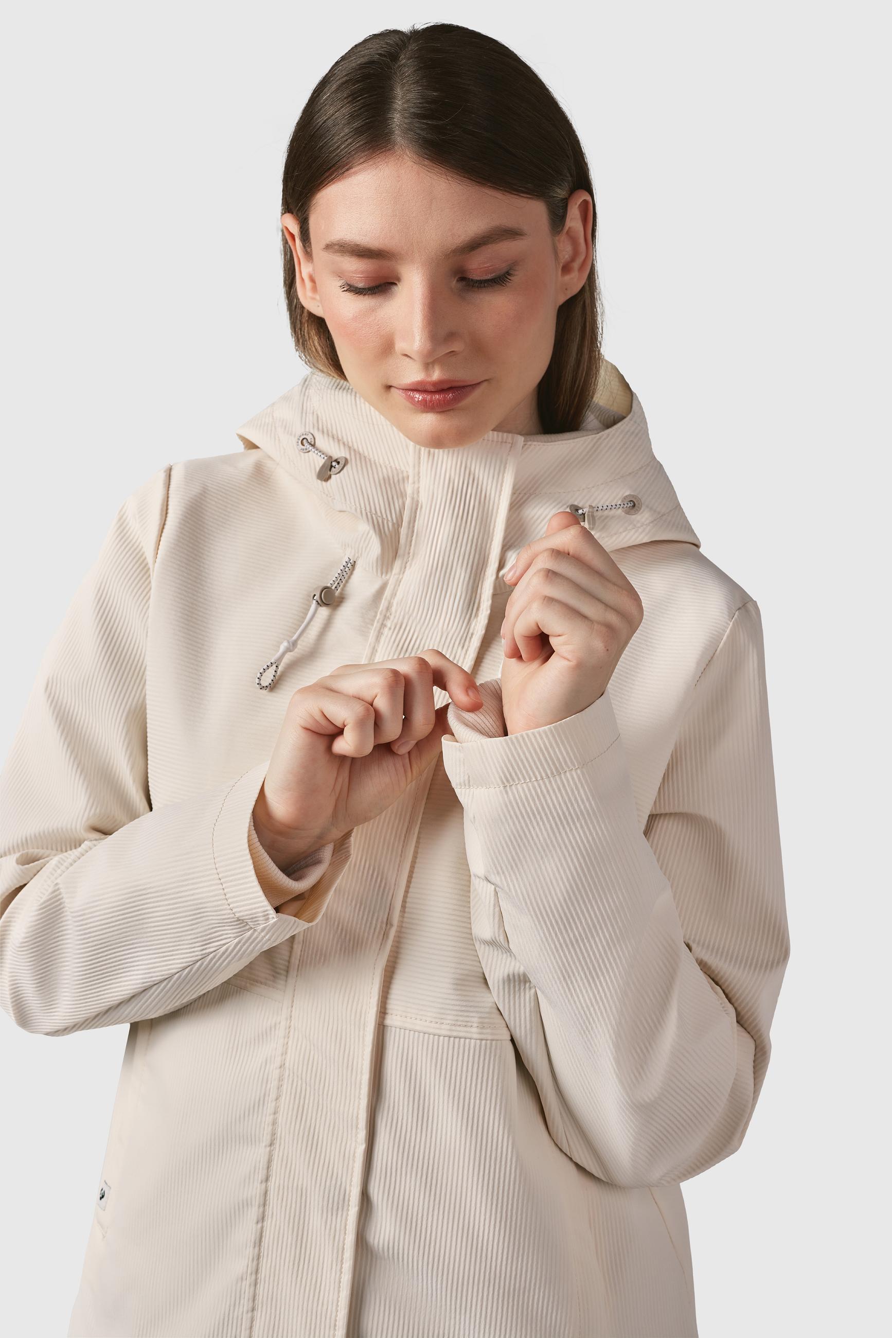 Wasserdichte Übergangsjacke mit Rillenstruktur "Sunniva B" Ivory