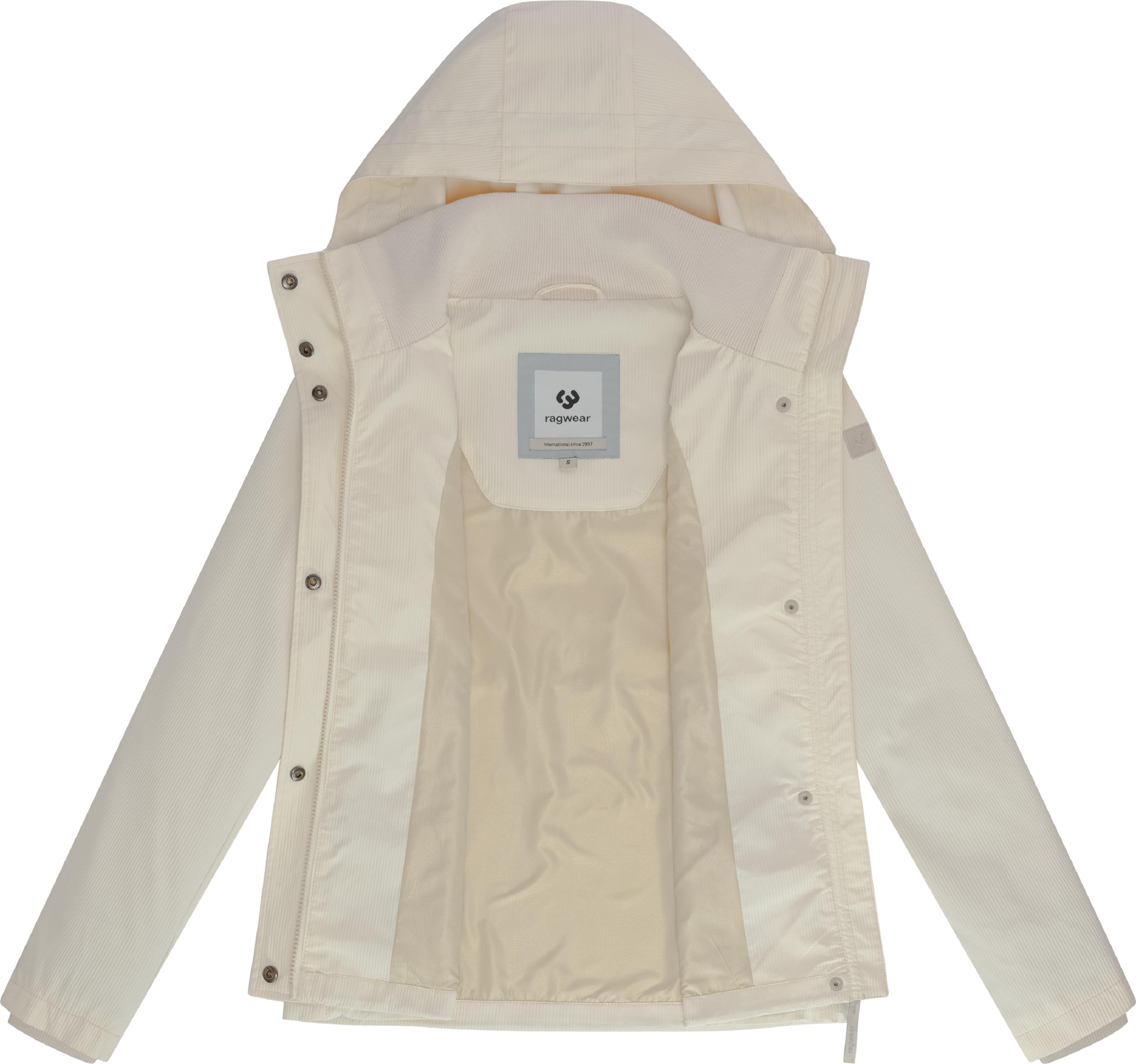 Wasserdichte Übergangsjacke mit Rillenstruktur "Sunniva B" Ivory