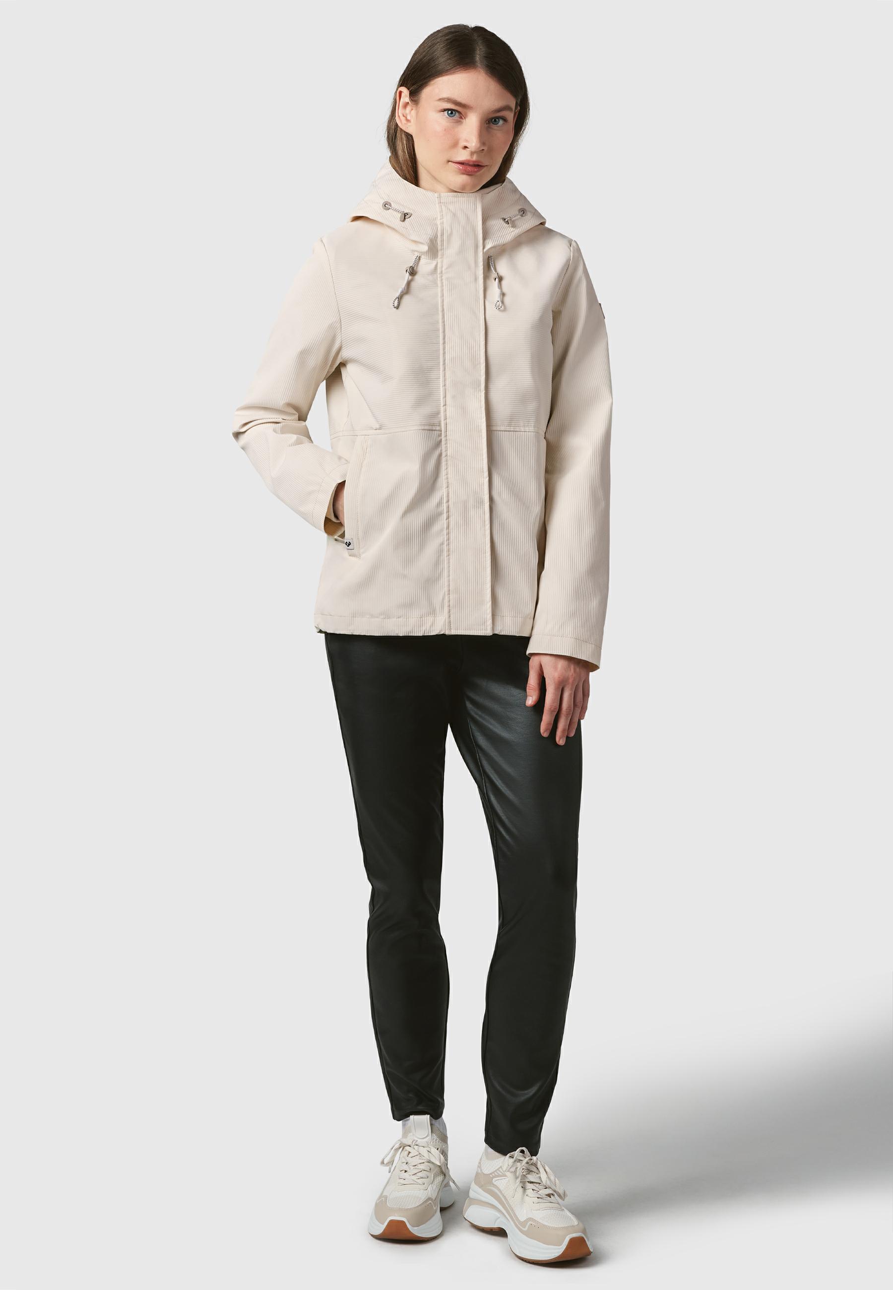Wasserdichte Übergangsjacke mit Rillenstruktur "Sunniva B" Ivory