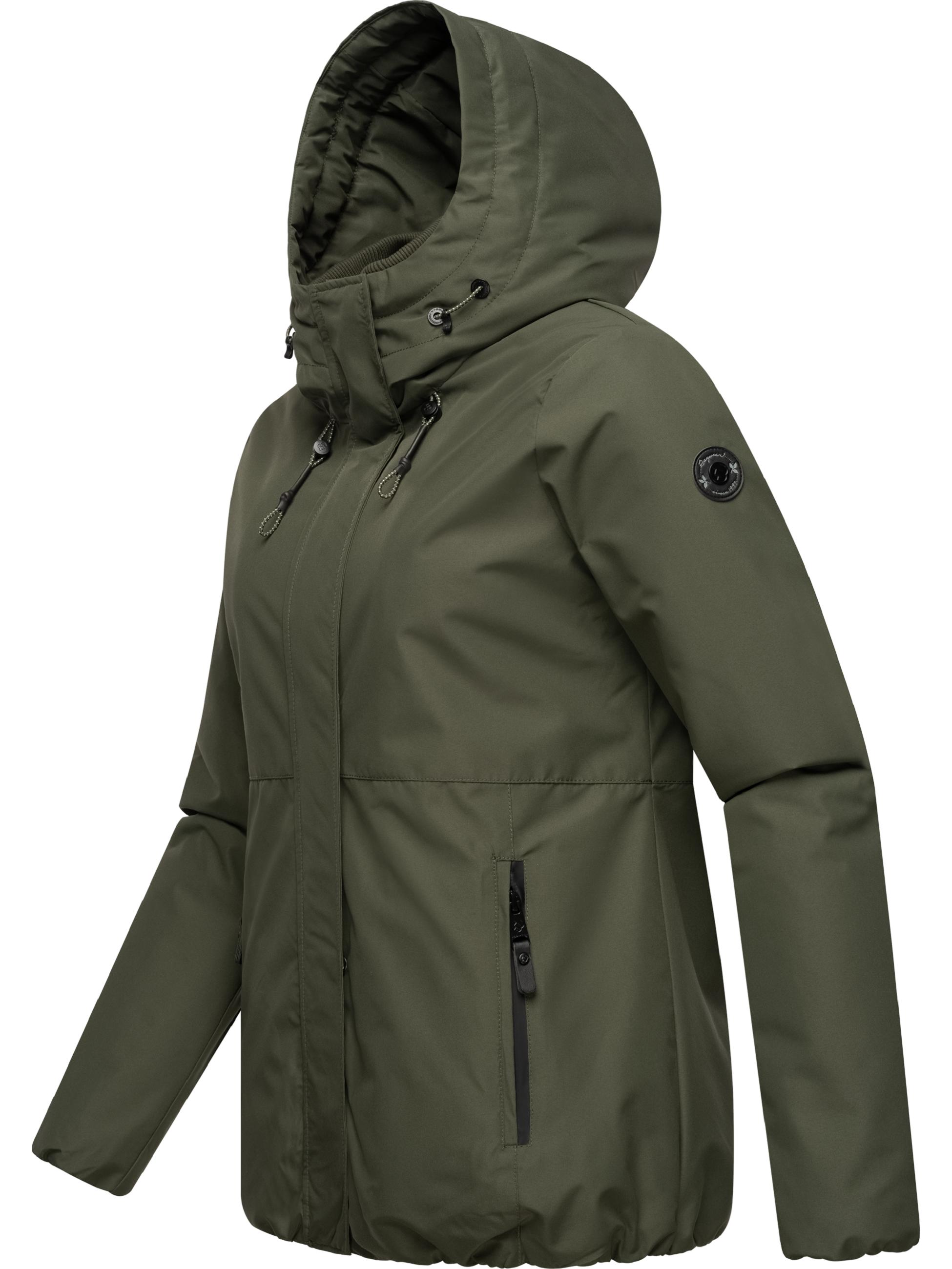 Wasserdichte Winterjacke mit flauschigem Teddyfell-Innenfutter "Sunniva" Dark Olive