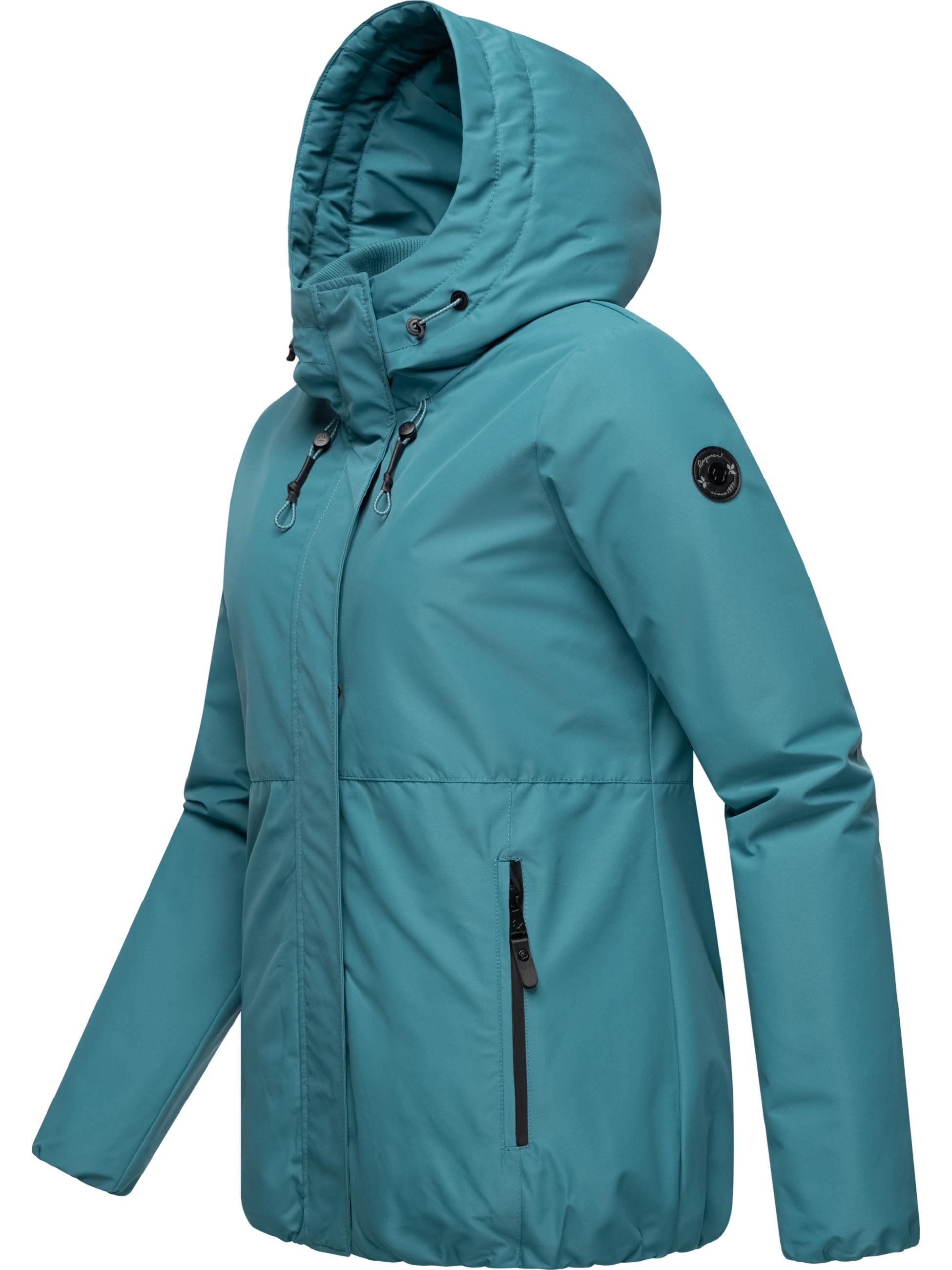 Wasserdichte Winterjacke mit flauschigem Teddyfell-Innenfutter "Sunniva" Ocean Green