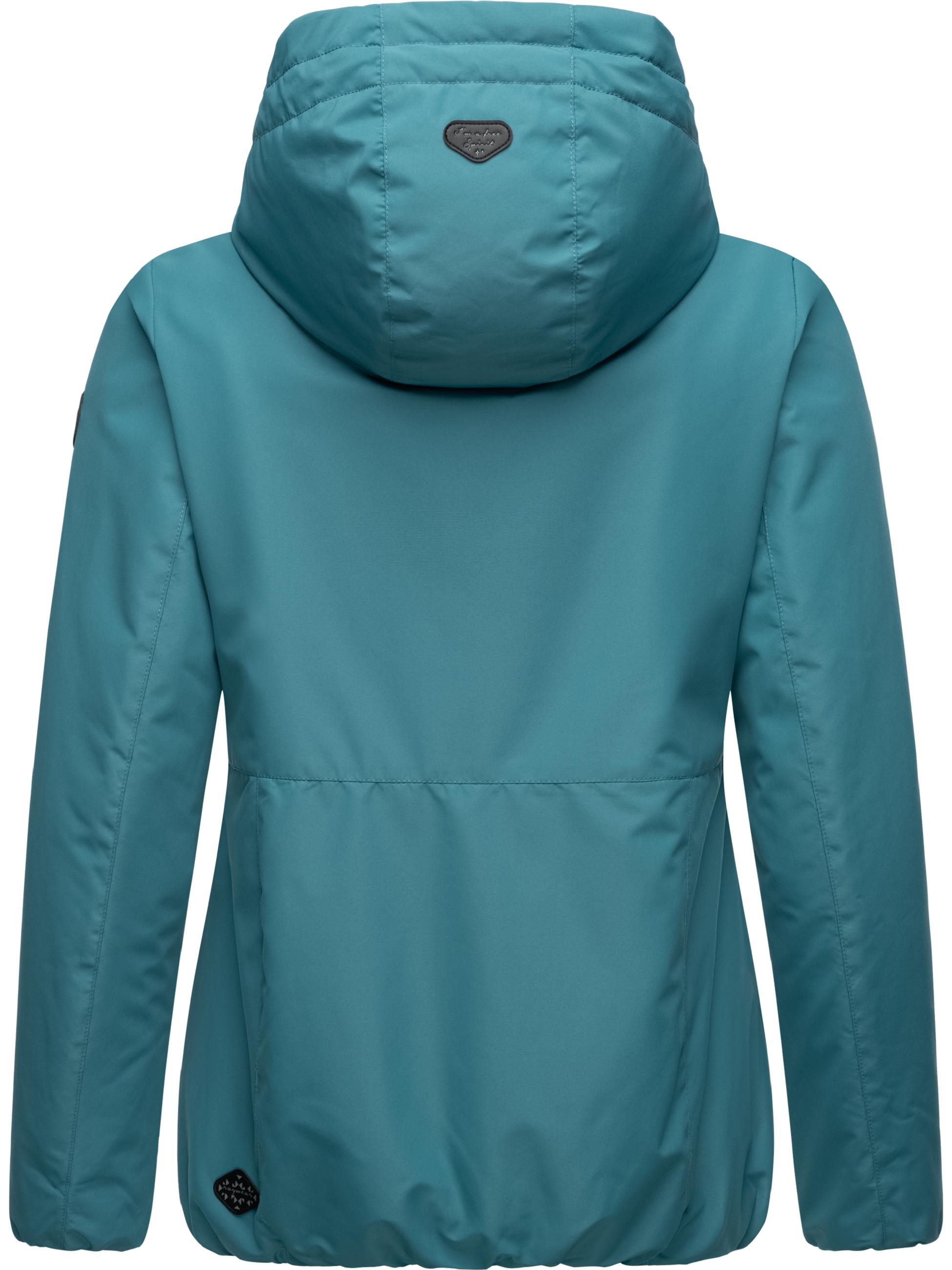 Wasserdichte Winterjacke mit flauschigem Teddyfell-Innenfutter "Sunniva" Ocean Green