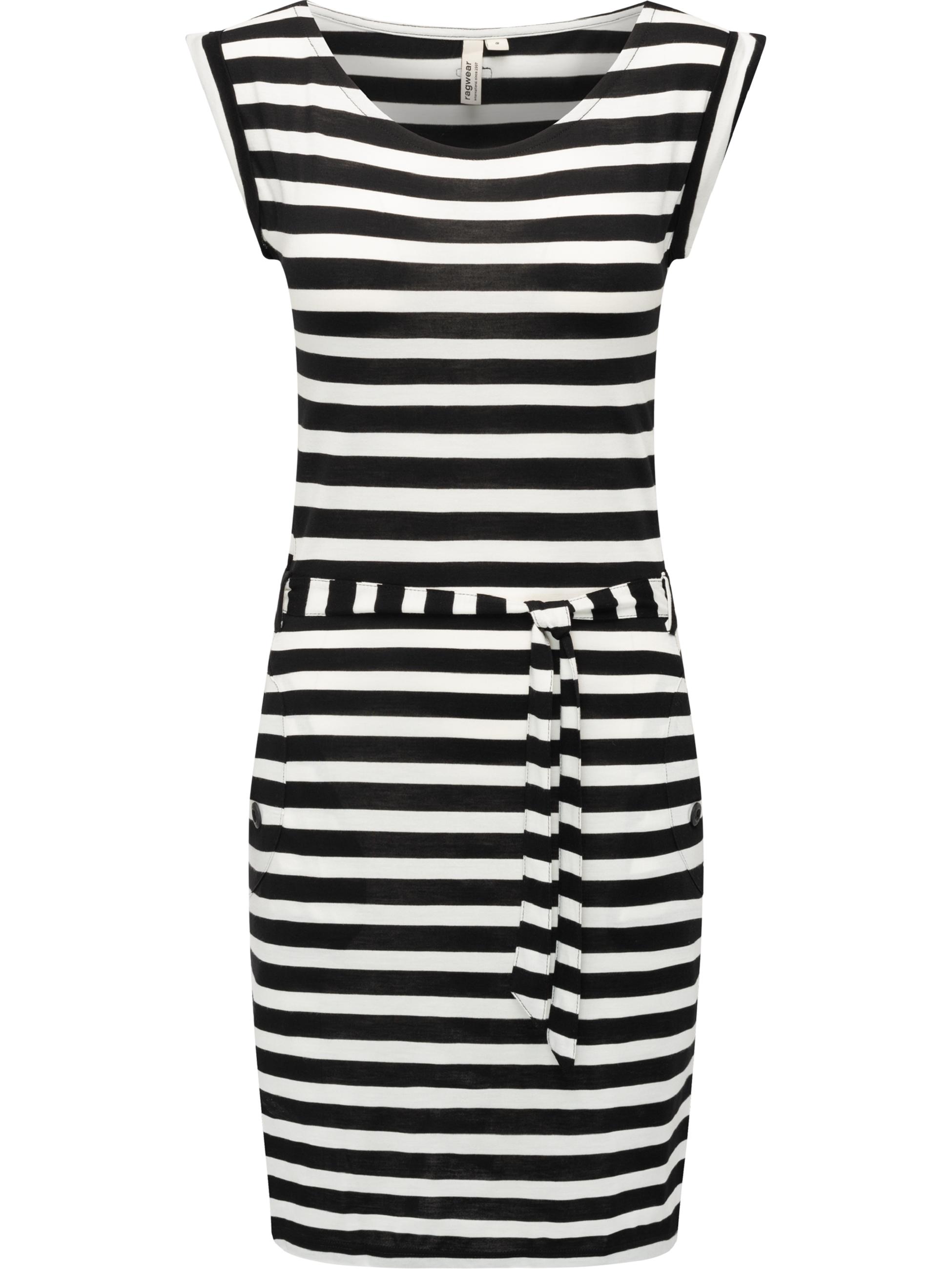 Gestreiftes Sommerkleid mit Taillenband "Tagg Stripes" Black