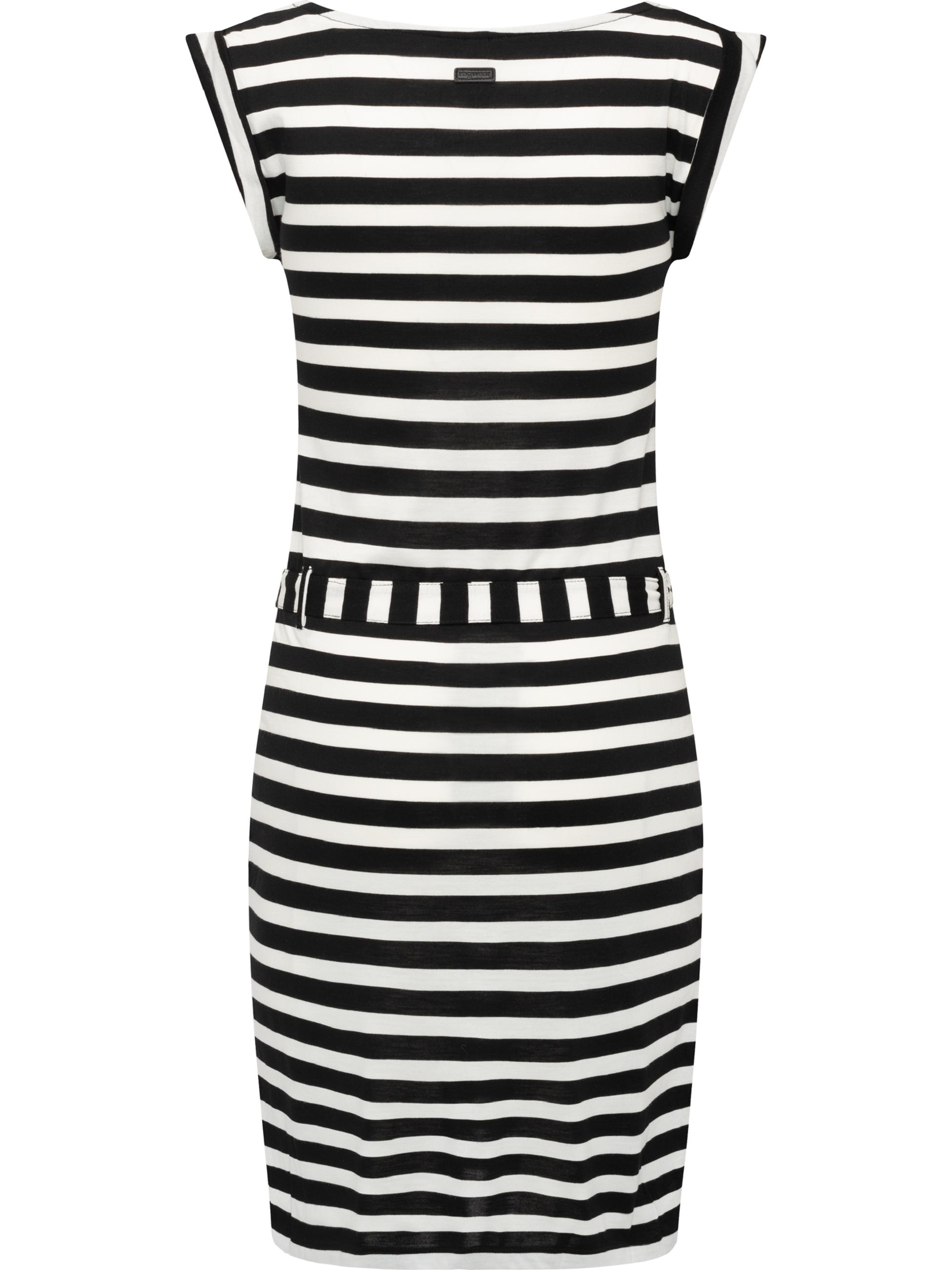 Gestreiftes Sommerkleid mit Taillenband "Tagg Stripes" Black