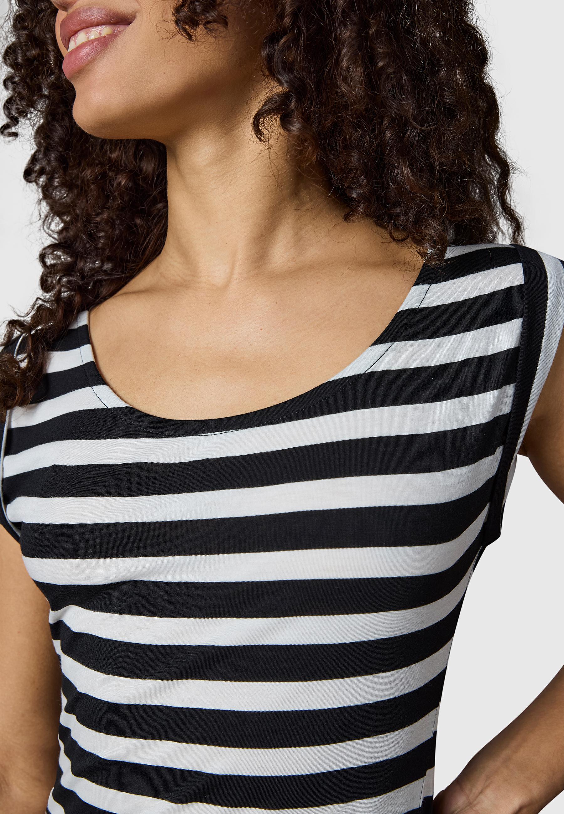 Gestreiftes Sommerkleid mit Taillenband "Tagg Stripes" Black