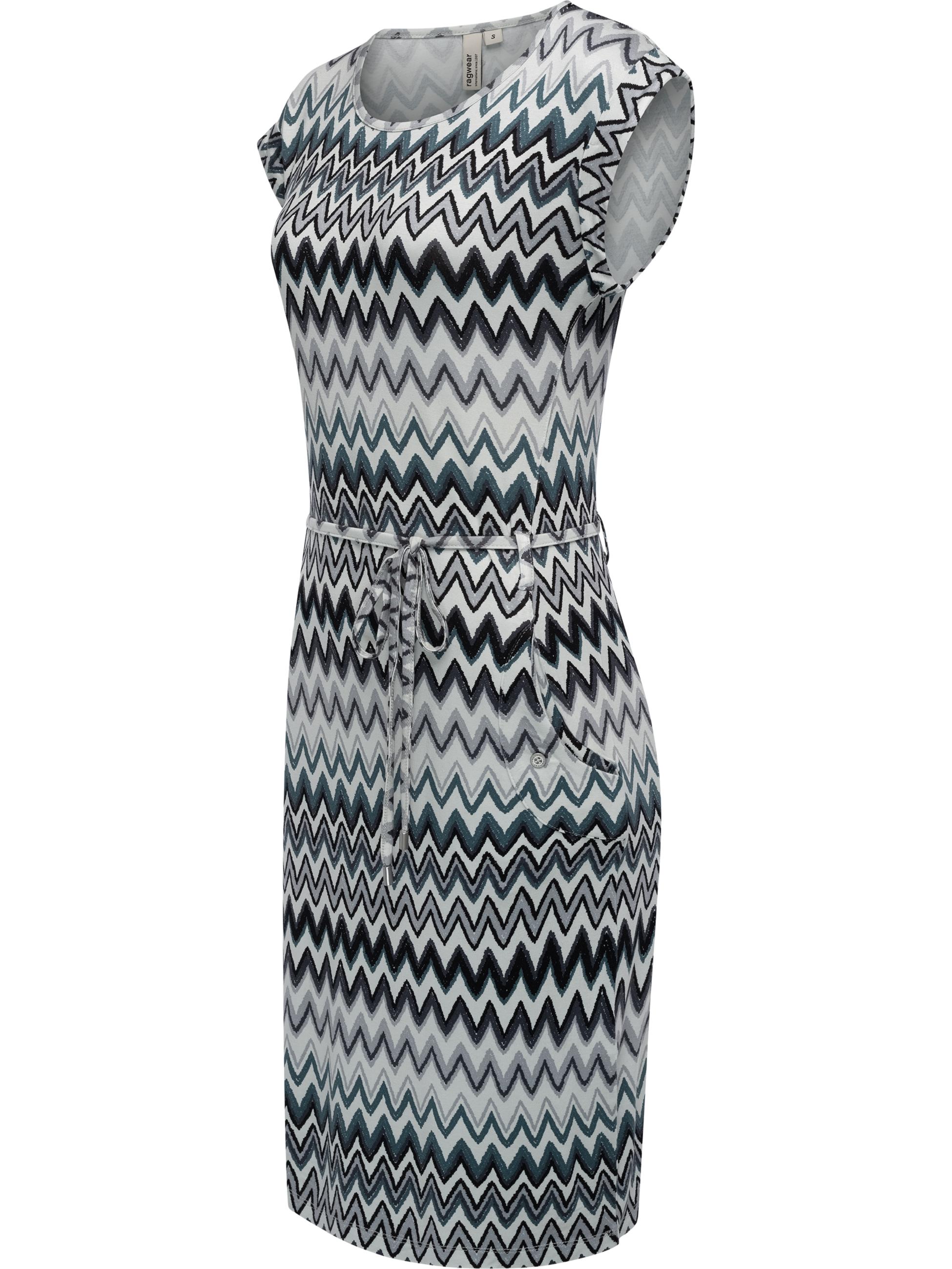 Bequemes Sommerkleid Kurzarm Midikleid "Taggien Print" Ash