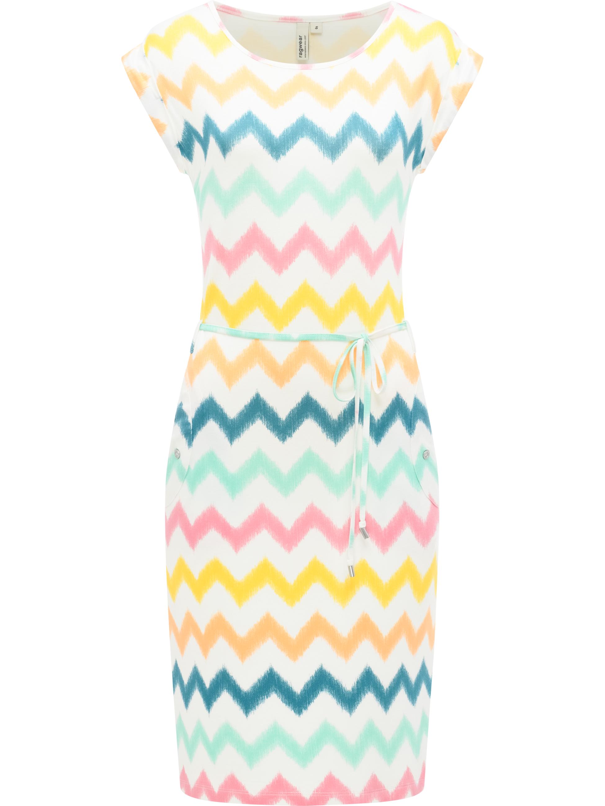 Bequemes Sommerkleid Kurzarm Midikleid "Taggien Print" Multi Combo26