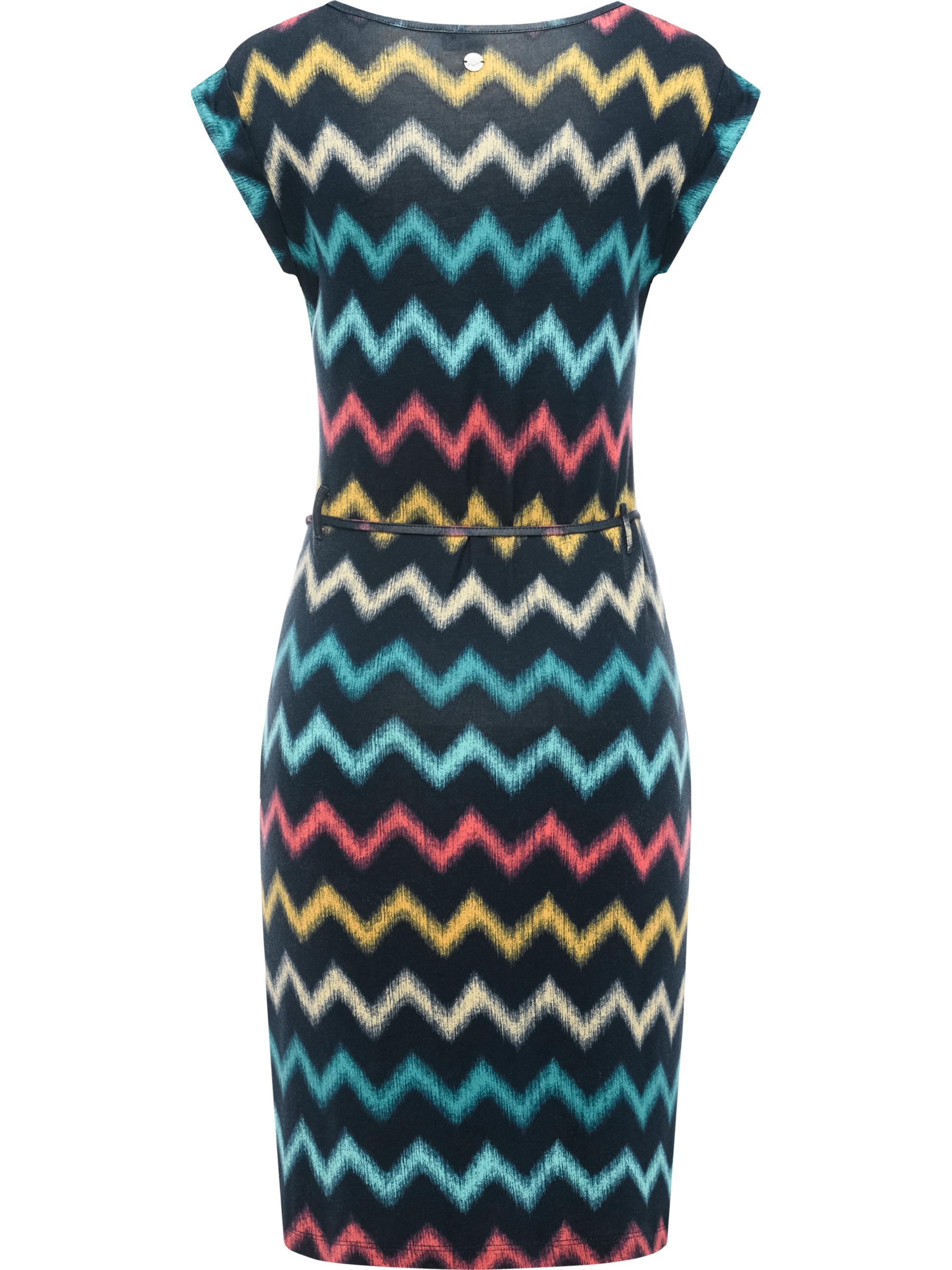 Bequemes Sommerkleid Kurzarm Midikleid "Taggien Print" Navy26