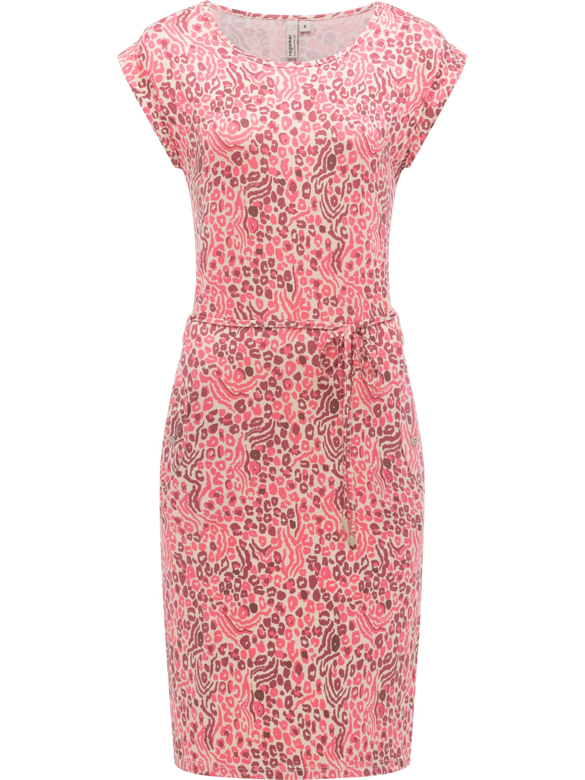 Bequemes Sommerkleid Kurzarm Midikleid "Taggien Print" Pink26