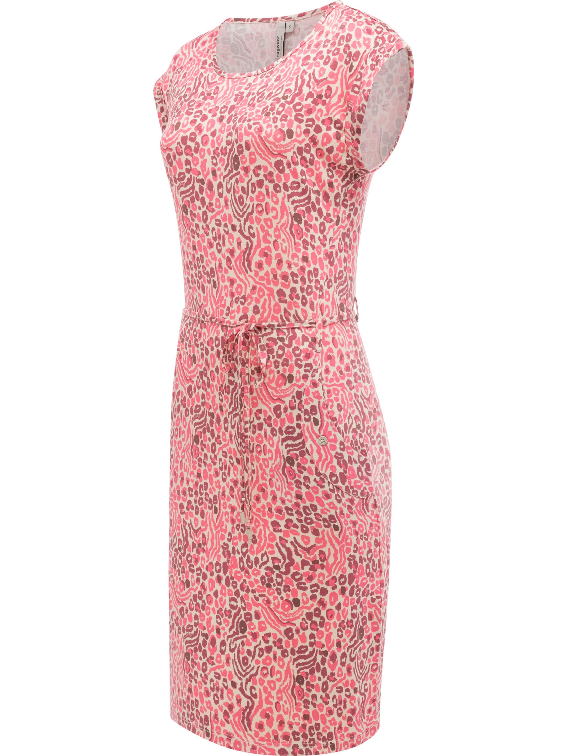 Bequemes Sommerkleid Kurzarm Midikleid "Taggien Print" Pink26