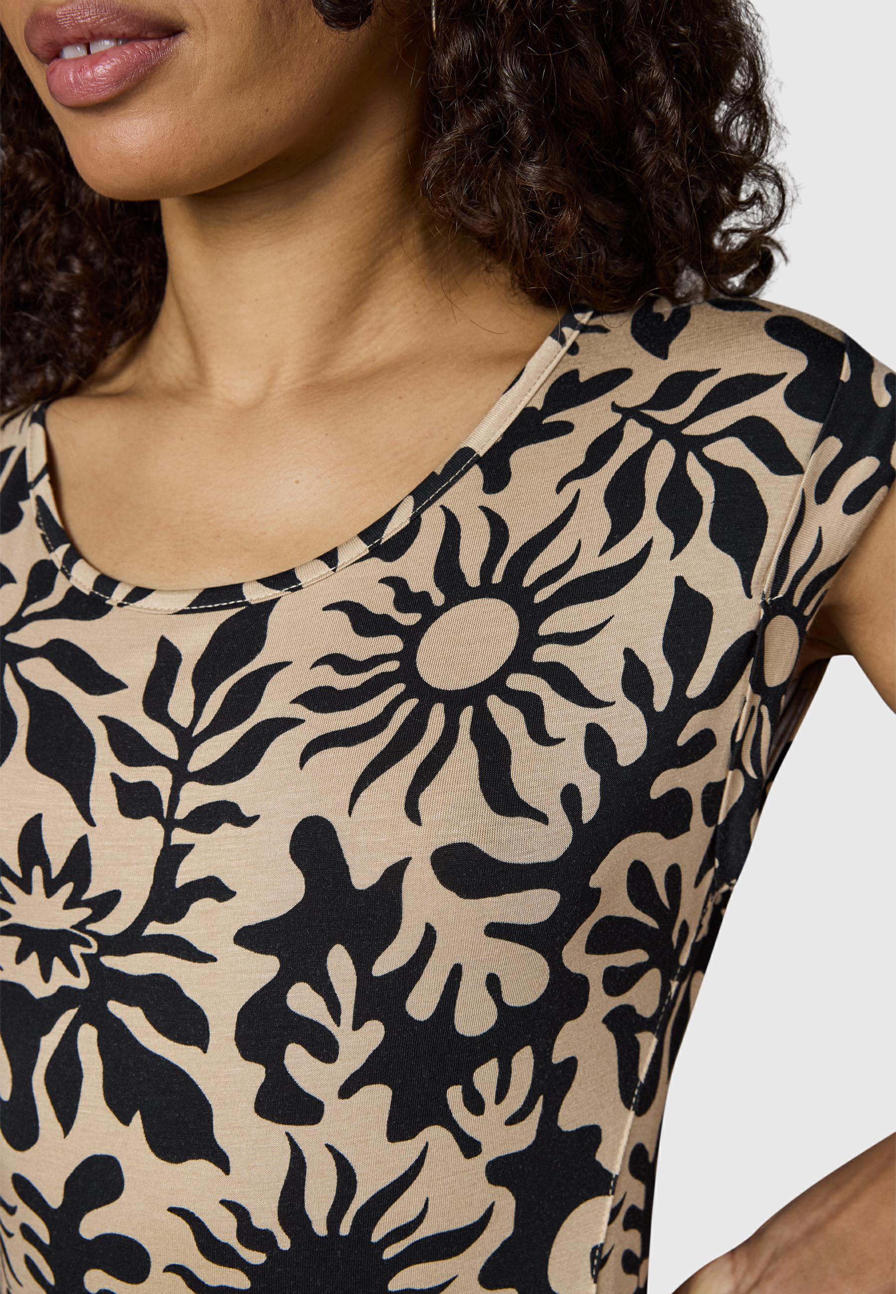 Bequemes Sommerkleid Kurzarm Midikleid "Taggien Print" Sand26