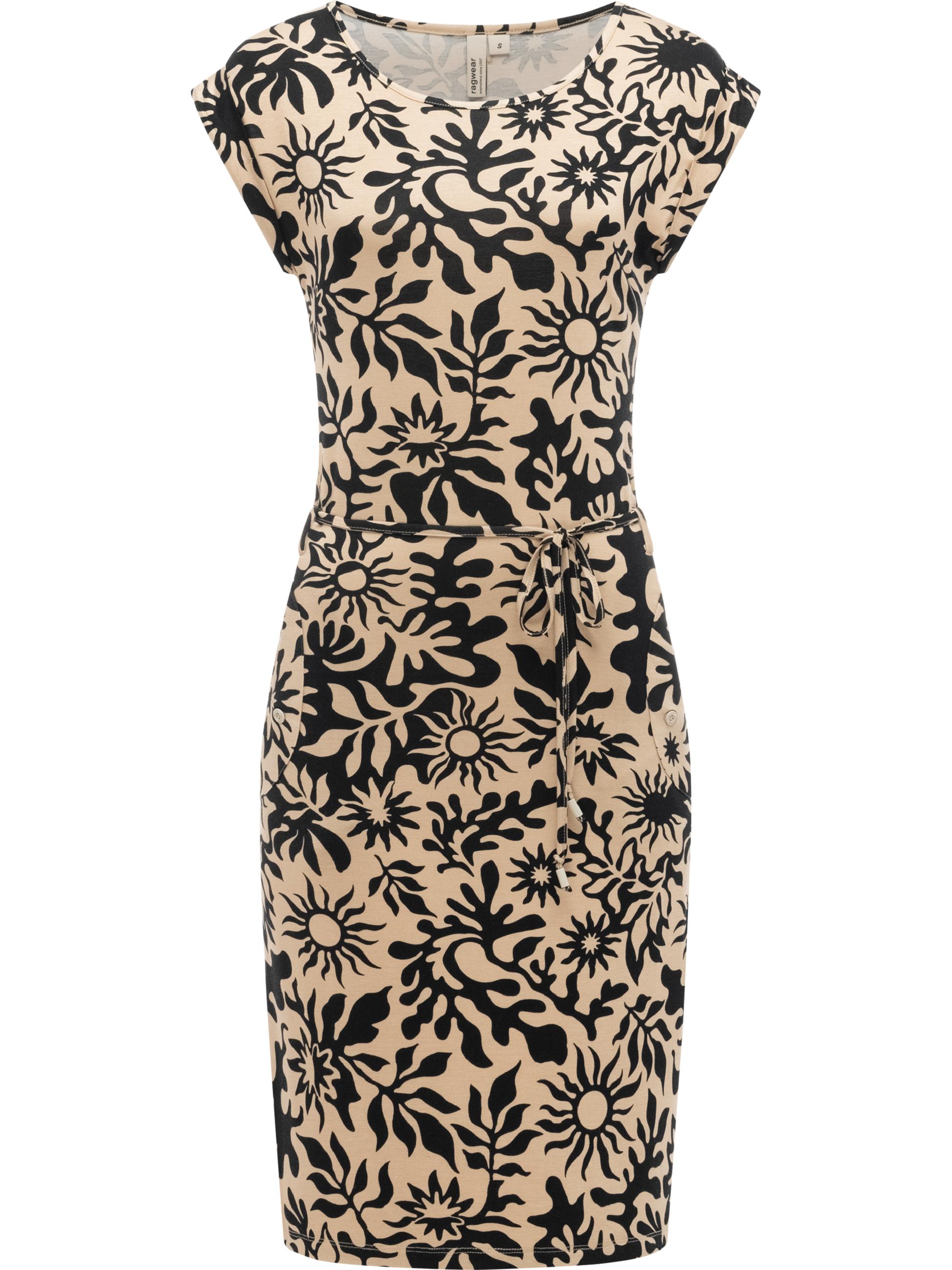 Bequemes Sommerkleid Kurzarm Midikleid "Taggien Print" Sand26